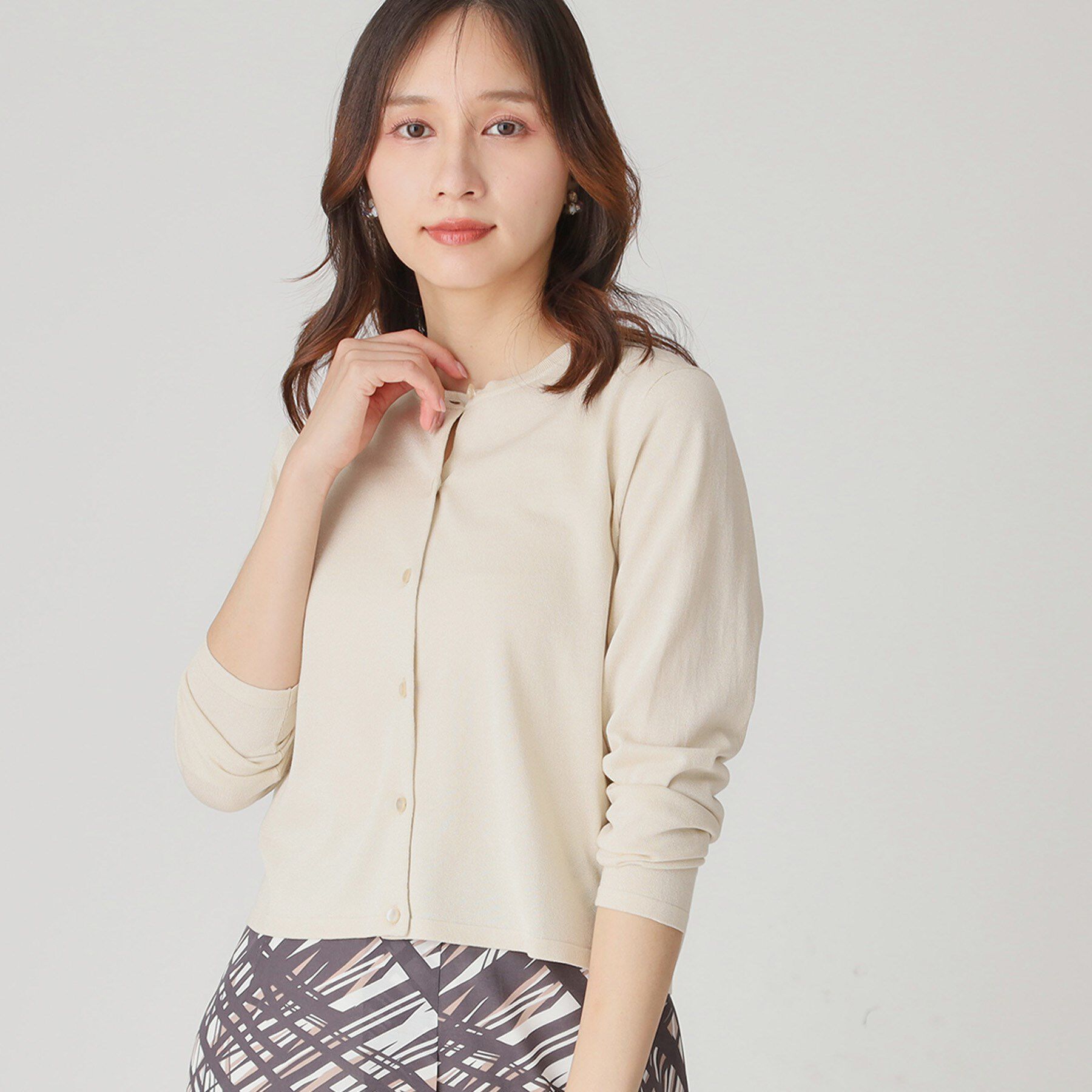 COUP DE CHANCE「【手洗い可/軽量】シンプルラメ混カーディガン」|カーディガン|