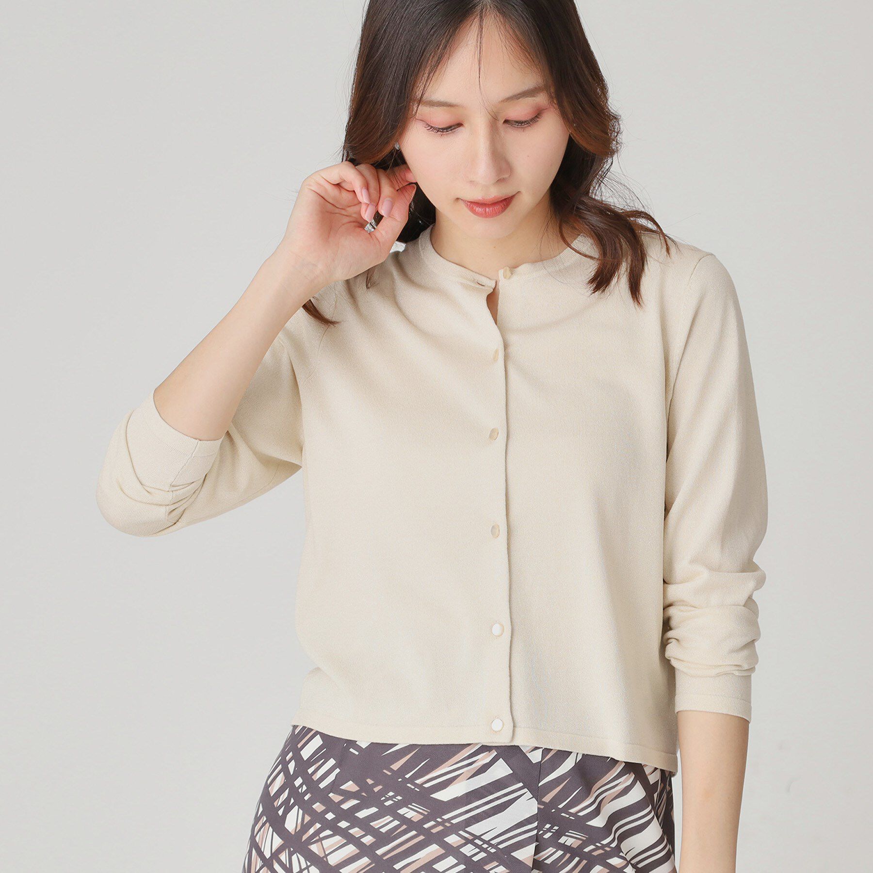 COUP DE CHANCE「【手洗い可/軽量】シンプルラメ混カーディガン」|カーディガン|