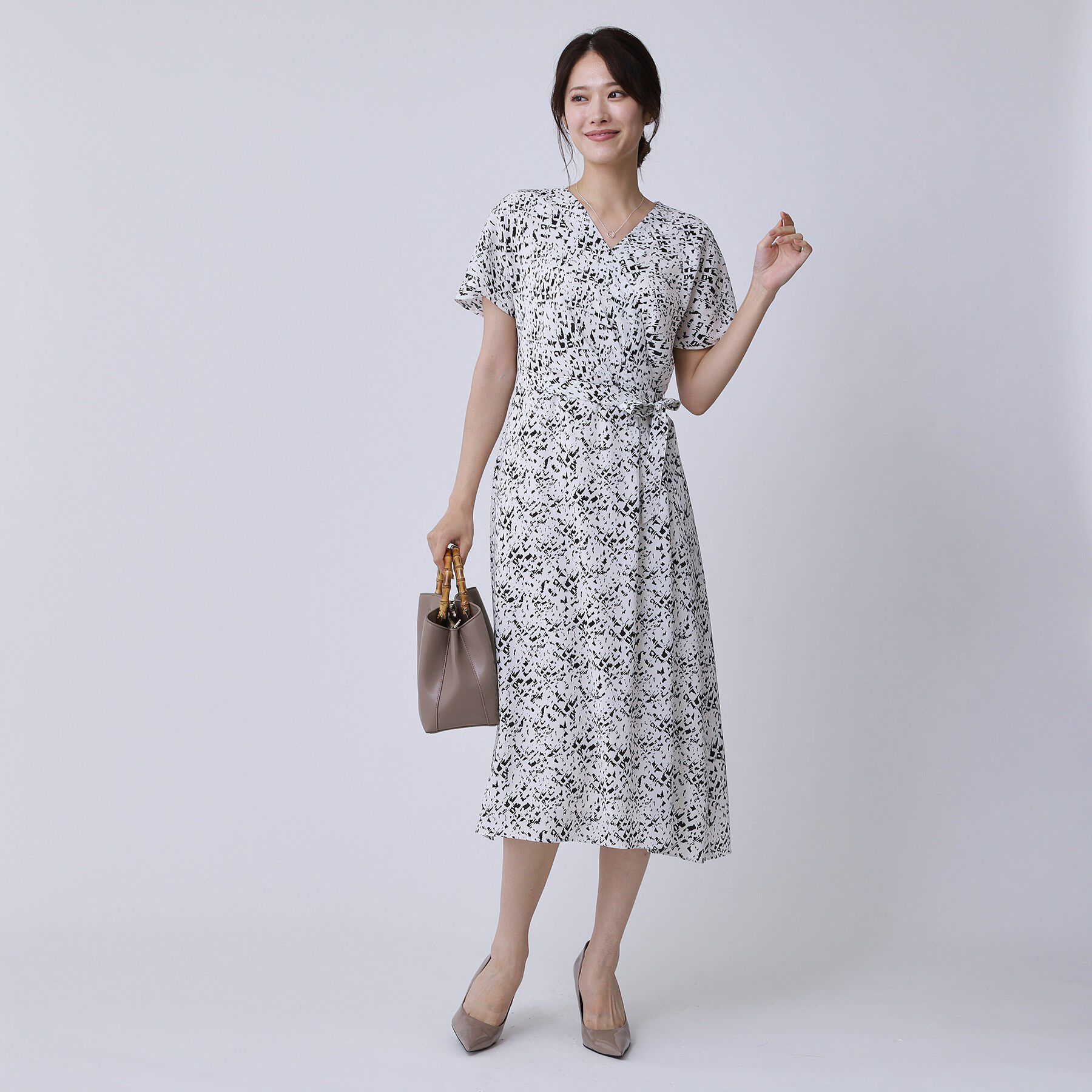 COUP DE CHANCE「【手洗い可／日本製】カシュクール風ワンピース」|ワンピース|