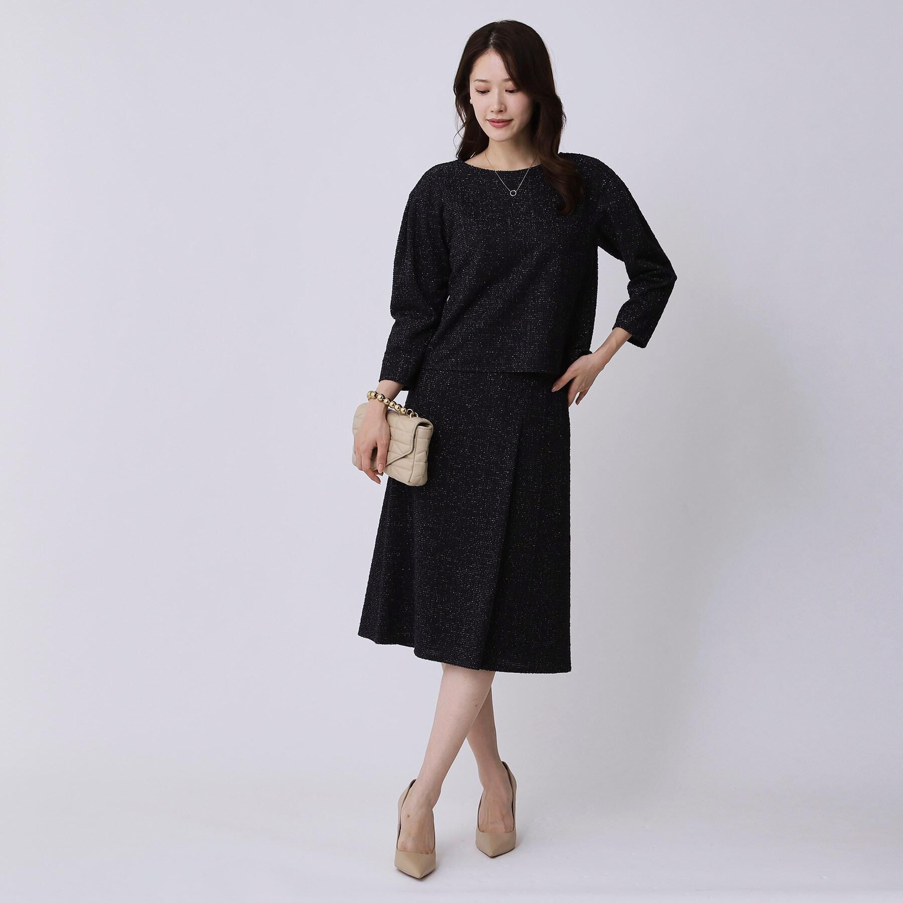 COUP DE CHANCE「【手洗い可／日本製／ジャージ素材／セットアップ可】ラメ意匠素材トップス」|Tシャツ・カットソー|