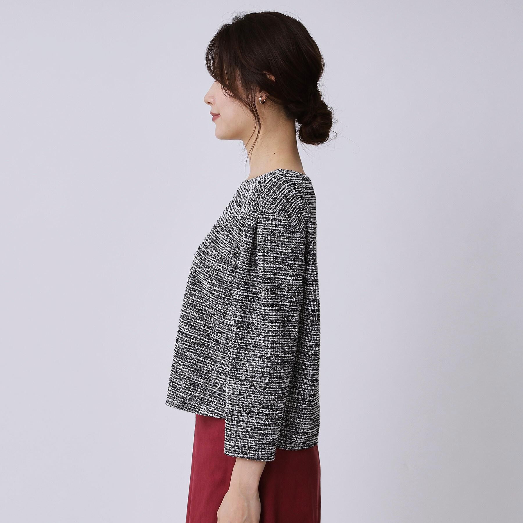 COUP DE CHANCE「【手洗い可／日本製／ジャージ素材／セットアップ可】ラメ意匠素材トップス」|Tシャツ・カットソー|