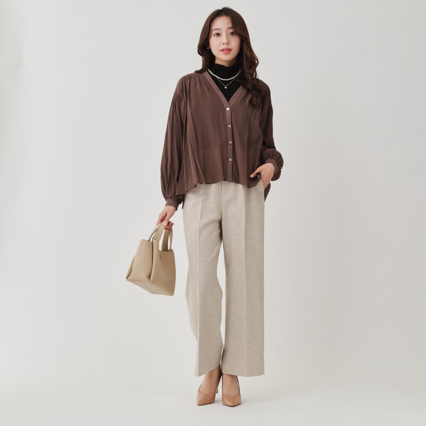 COUP DE CHANCE「【手洗い可】エアリーなシャツ風カーディガン」|カーディガン|