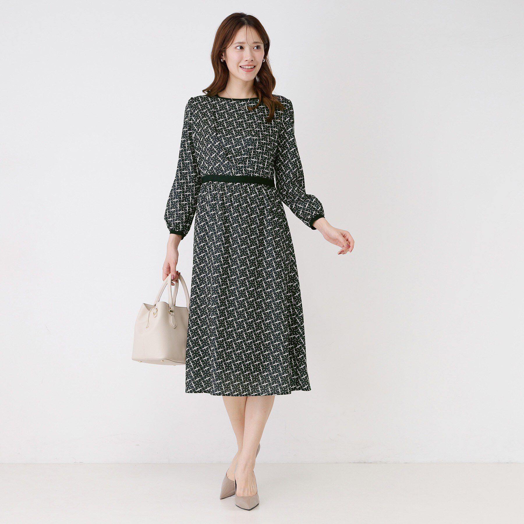 COUP DE CHANCE「【手洗い可】幾何柄プリントワンピース」|ワンピース|