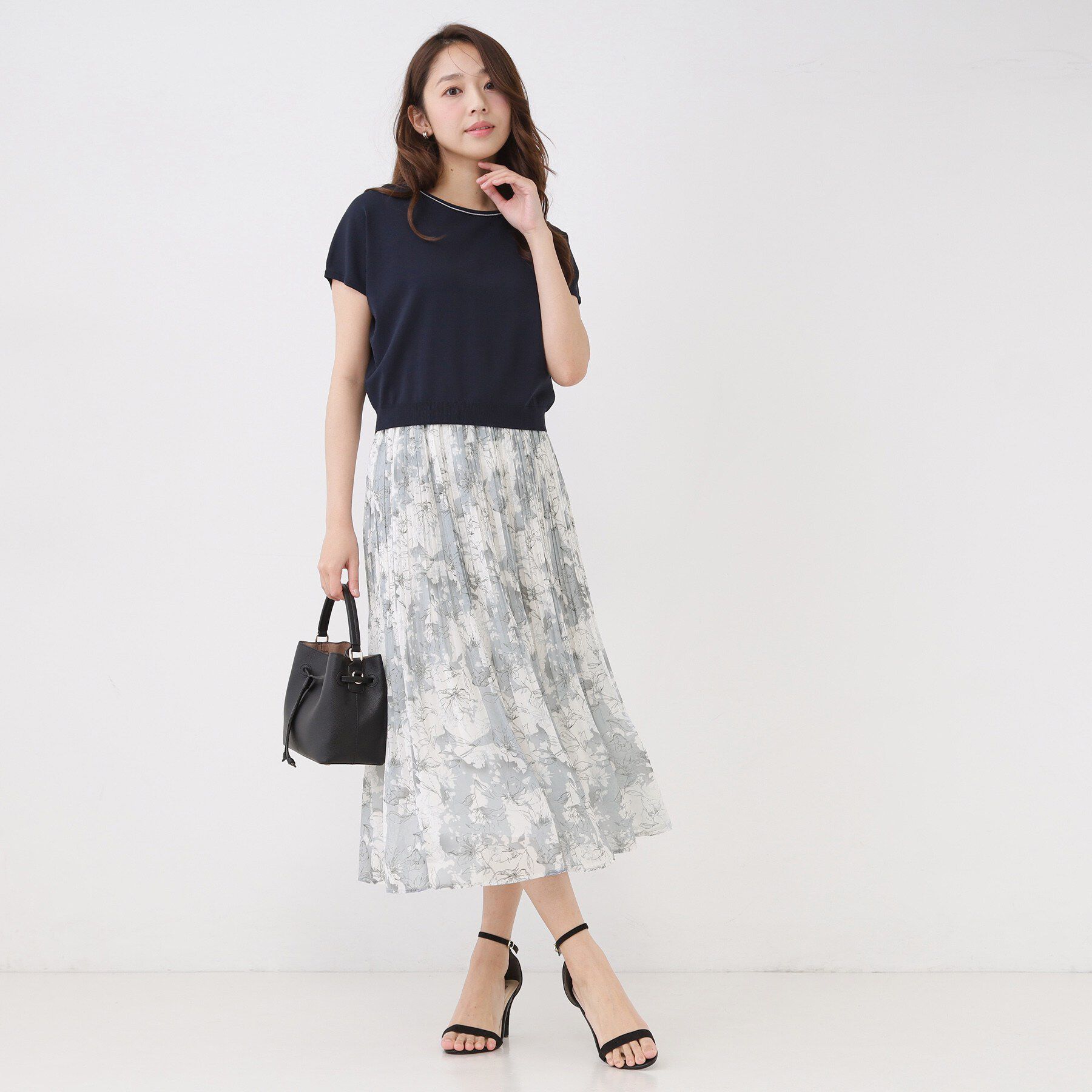 COUP DE CHANCE「【手洗い可】ニットトップスとプリーツスカートのセットアイテム」|スーツ|