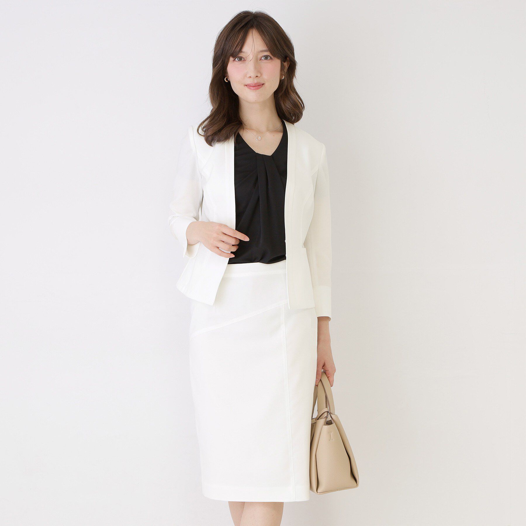 COUP DE CHANCE「【手洗い可／日本製／スーツ可】麻調合繊タイトスカート」|スカート|