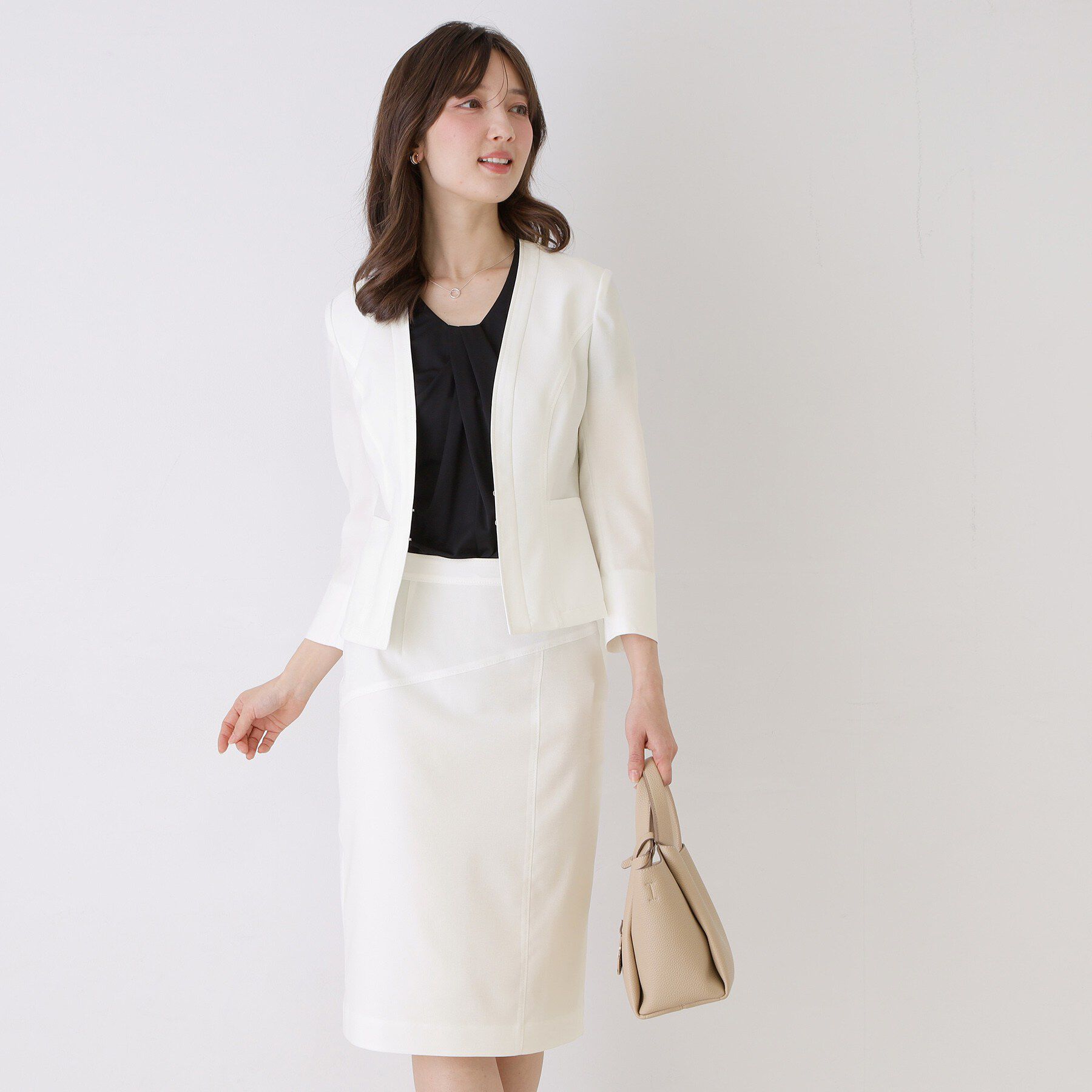 COUP DE CHANCE「【手洗い可／日本製／スーツ可】麻調合繊タイトスカート」|スカート|