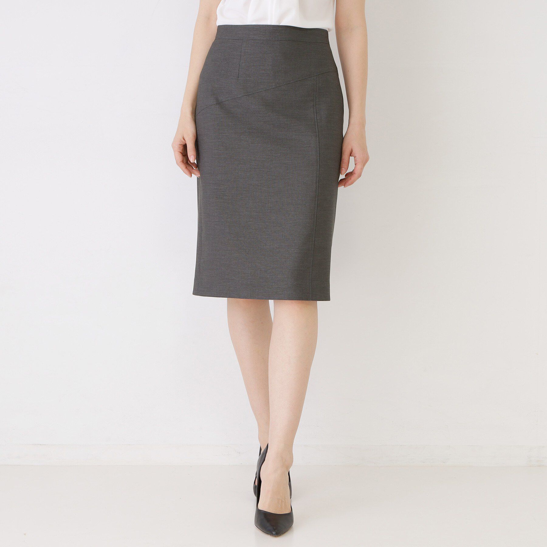 COUP DE CHANCE「【手洗い可／日本製／スーツ可】麻調合繊タイトスカート」|スカート|