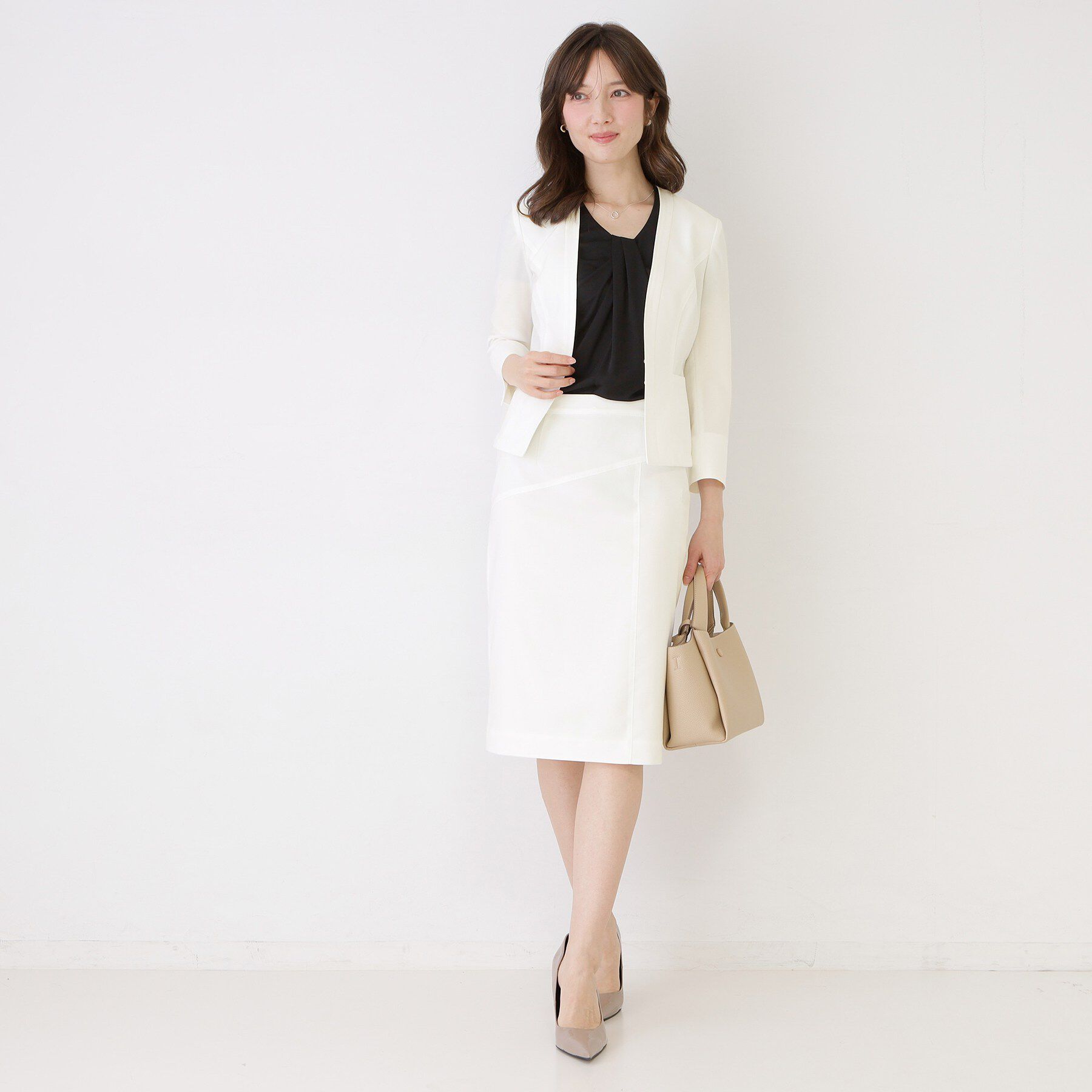 COUP DE CHANCE「【手洗い可／日本製／スーツ可】麻調合繊タイトスカート」|スカート|