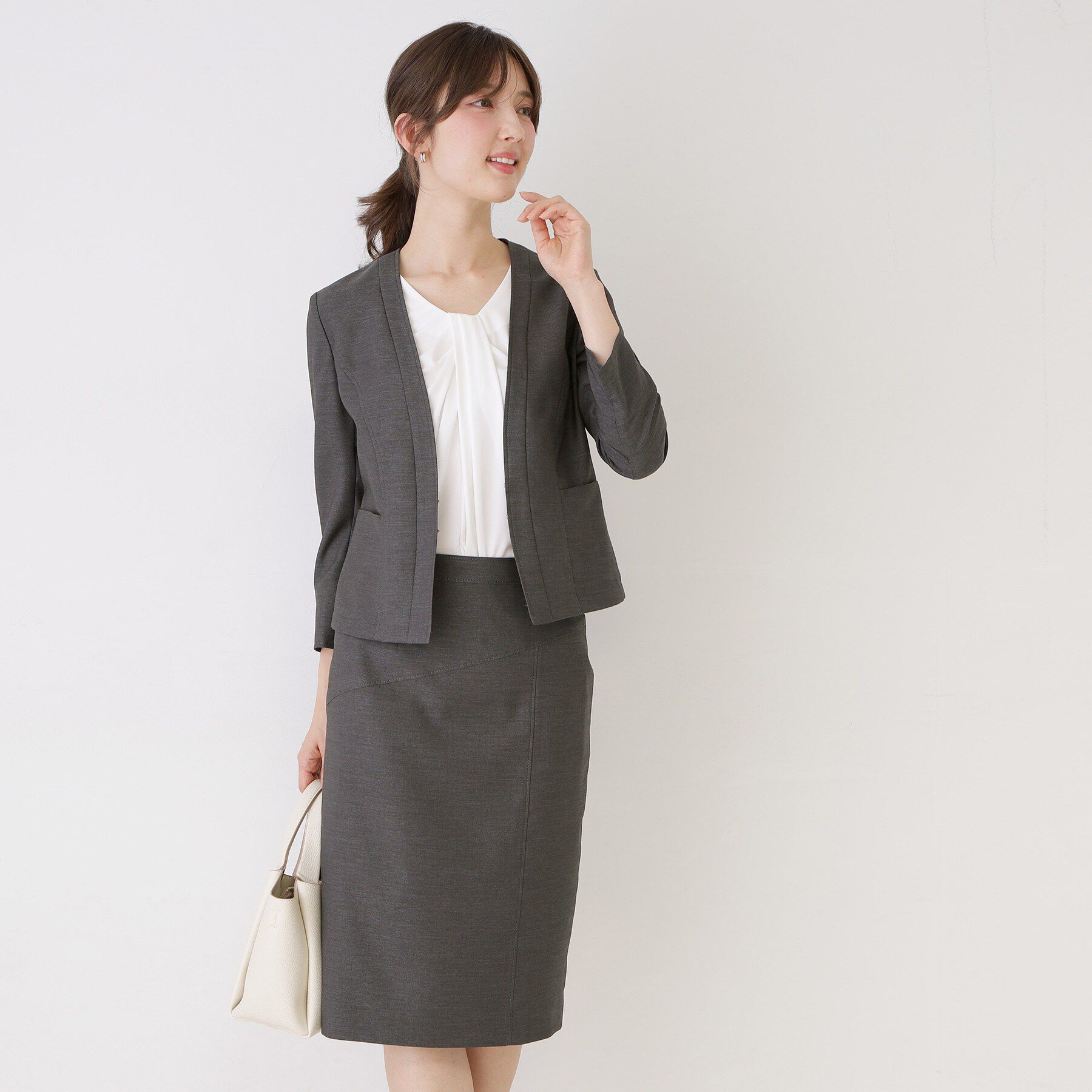 COUP DE CHANCE「【手洗い可／日本製／スーツ可】麻調合繊タイトスカート」|スカート|