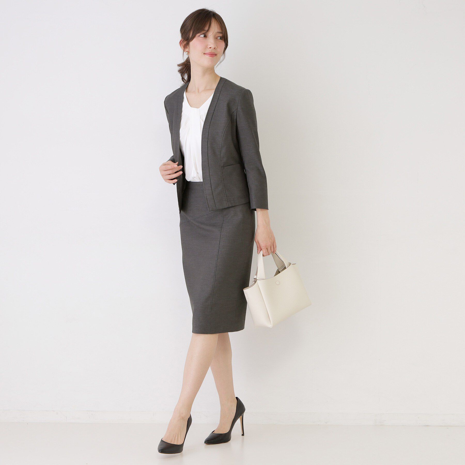 COUP DE CHANCE「【手洗い可／日本製／スーツ可】麻調合繊タイトスカート」|スカート|