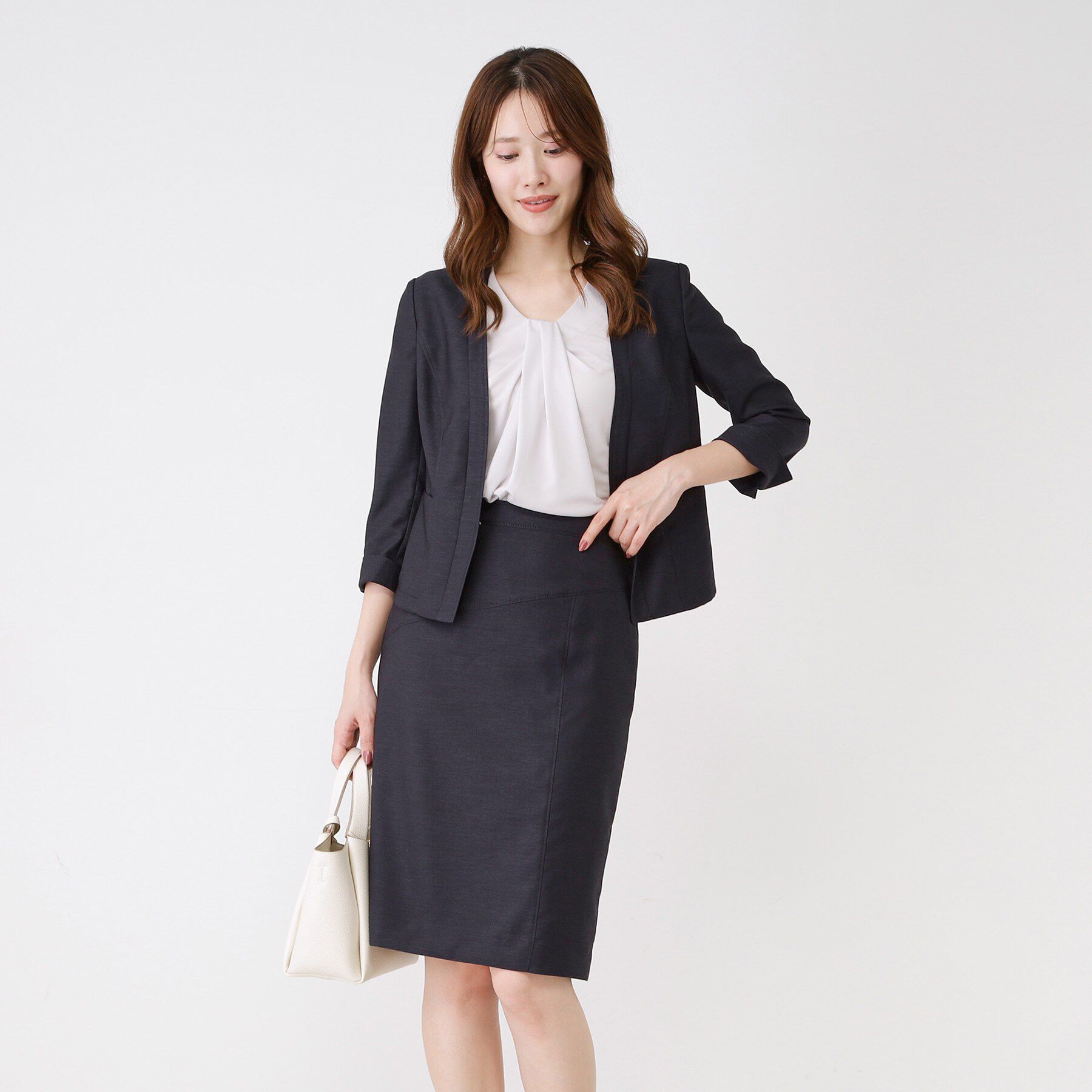 COUP DE CHANCE「【手洗い可／日本製／スーツ可】麻調合繊タイトスカート」|スカート|