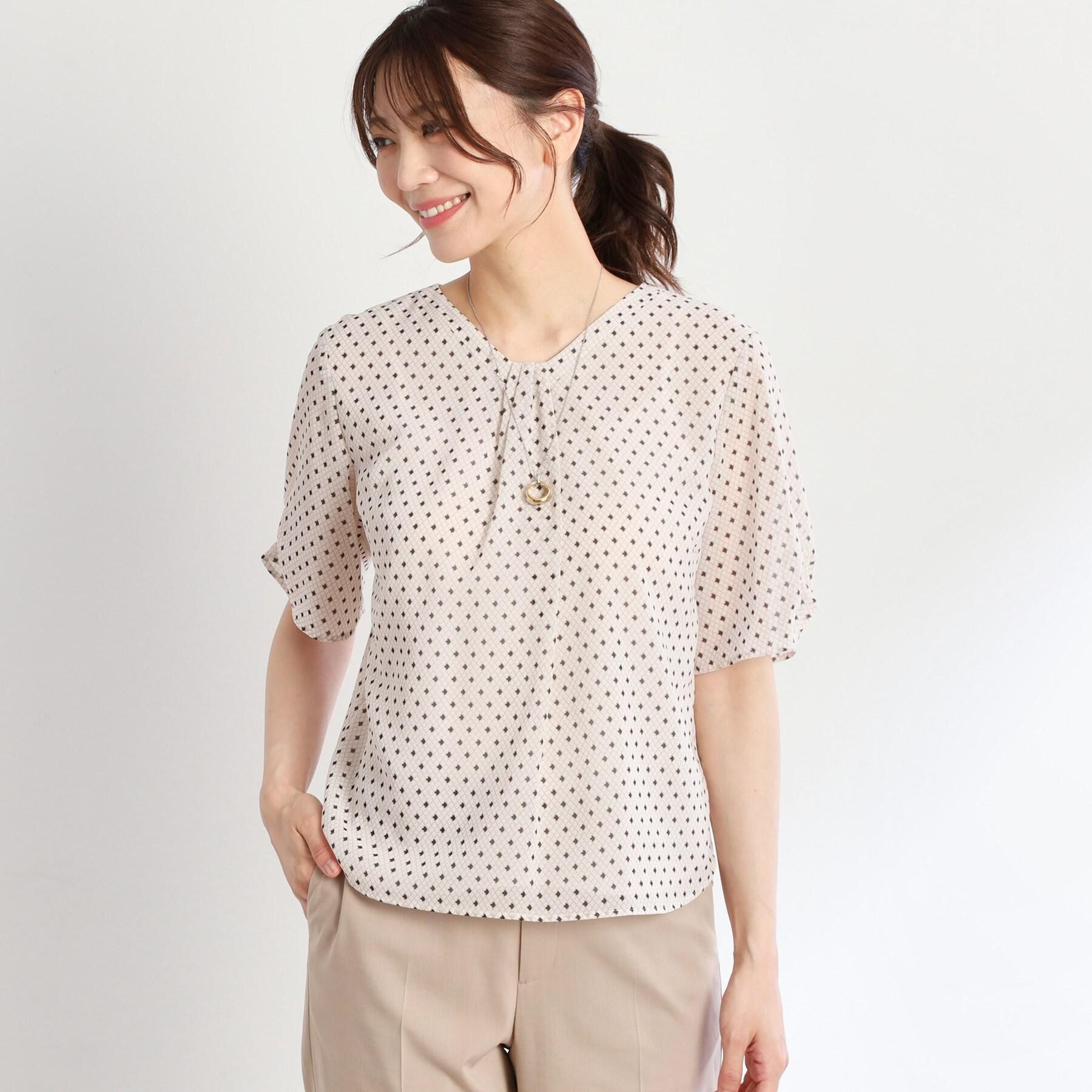 Reflect「【マシンウォッシュ可／セットアップ可】コツキ柄プリントブラウス」|シャツ・ブラウス|