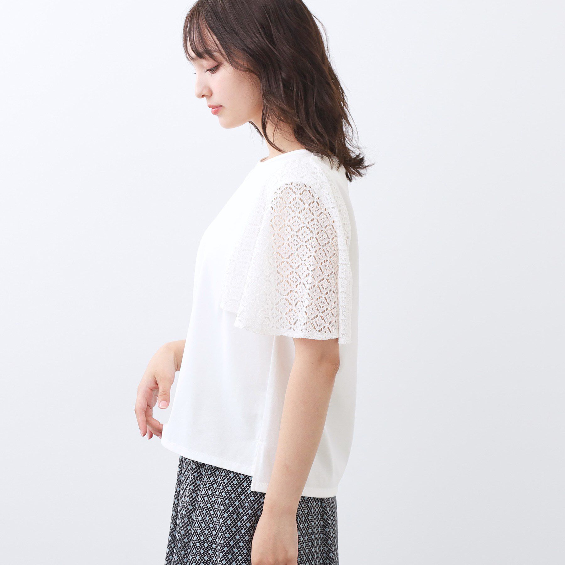 Reflect「幾何レーススリーブプルオーバージャージ」|Tシャツ・カットソー|