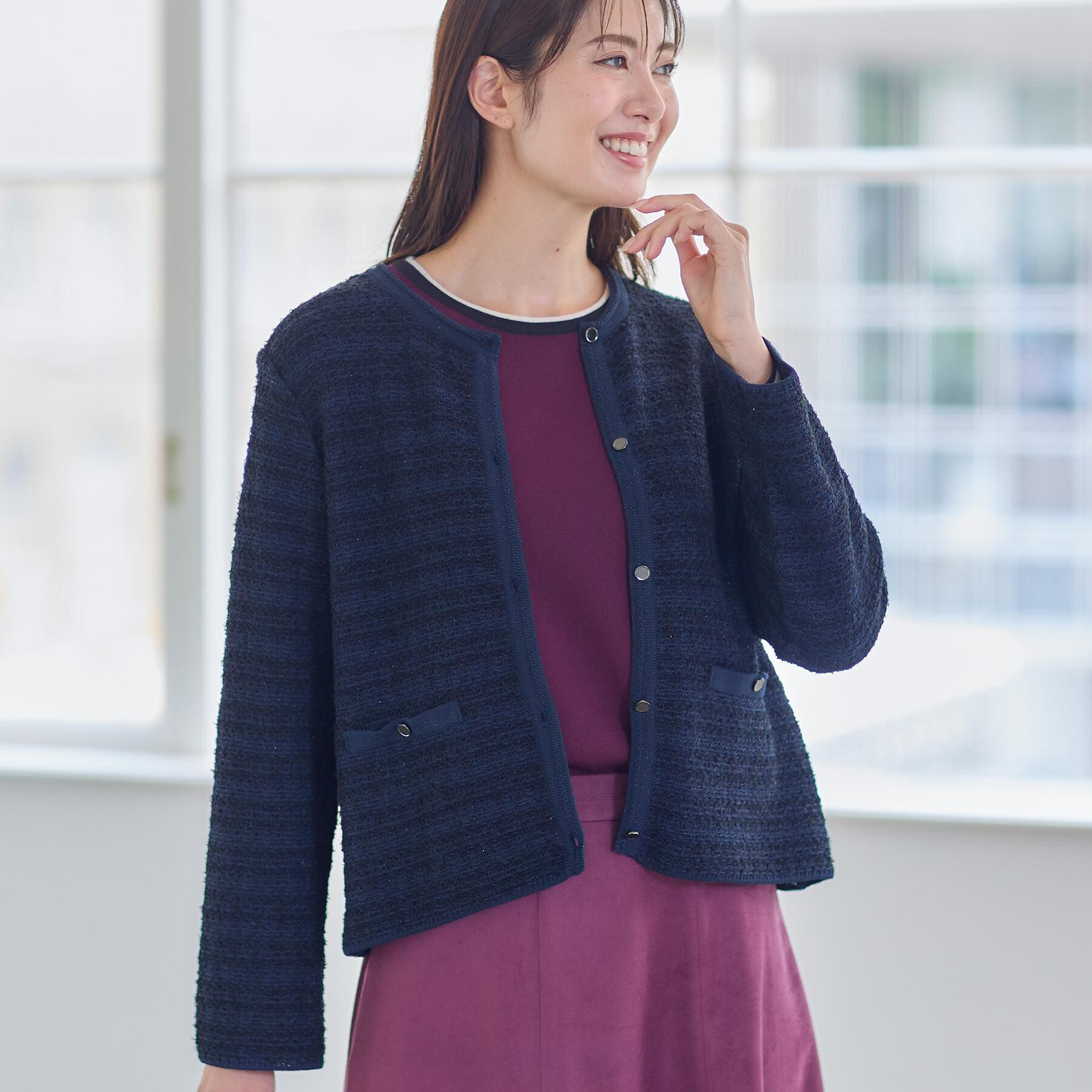 Reflect「【ライトアウター／ゆったりシルエット／気軽な羽織に◎】ドライタッチカーディガン」|カーディガン|