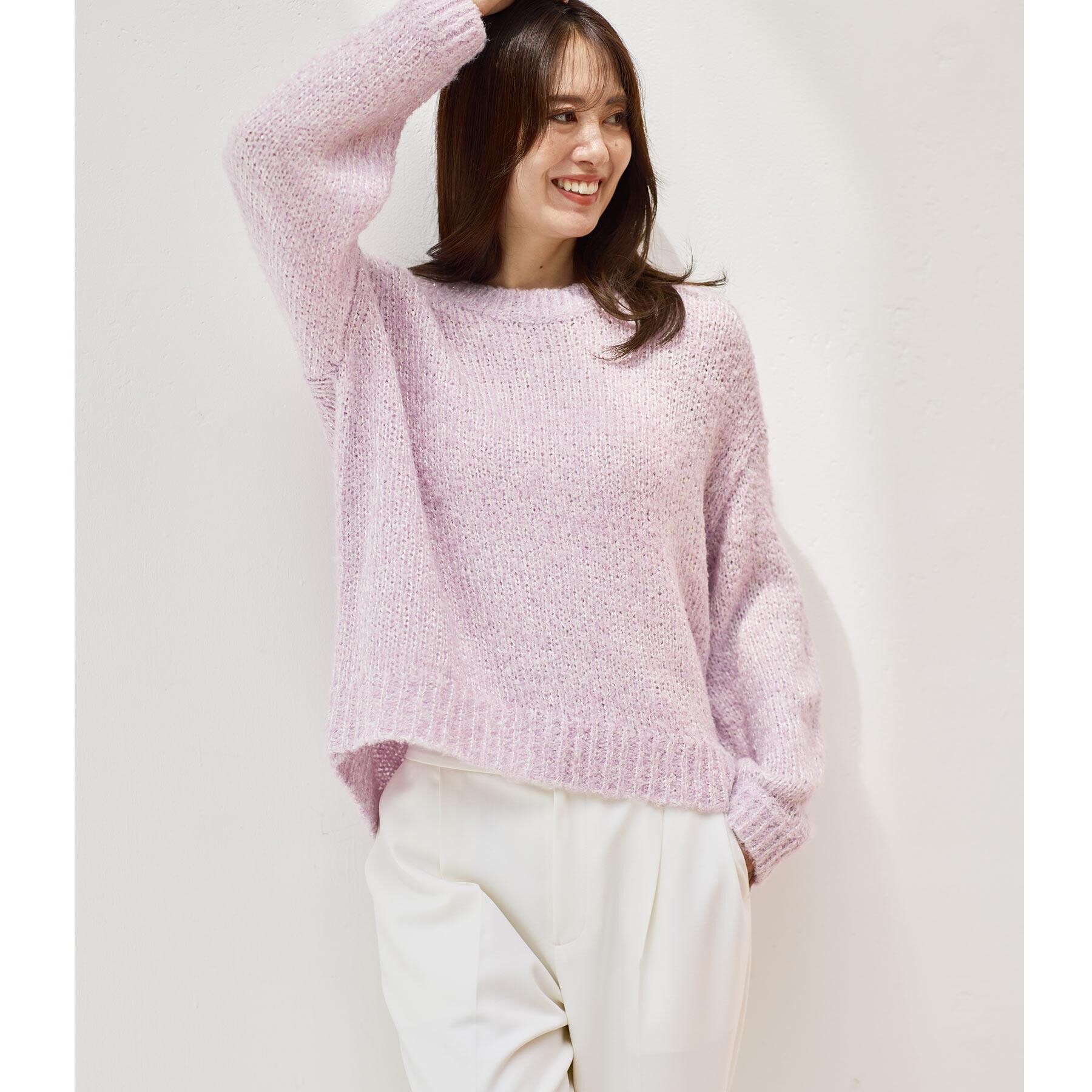 Reflect「【一枚で着映え◎／ゆったり着られるワンサイズ】スパンコール&times;ラメニット」|ニット・セーター|