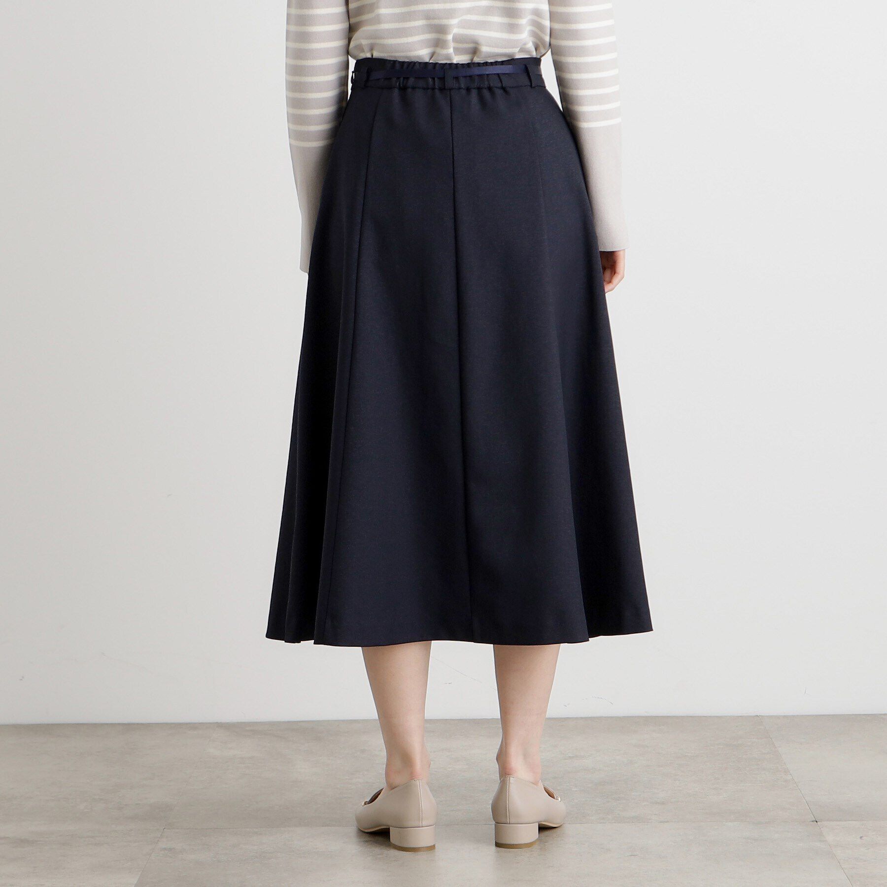 grove「ベルト付きラメツイルフレアスカート」|スカート|