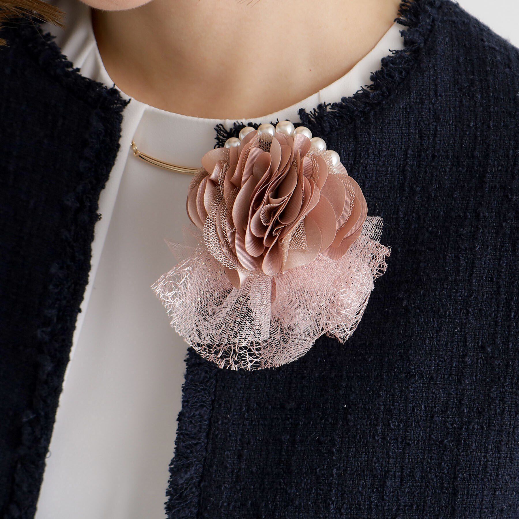 grove「フラワーシフォンパール調コサージュ【入卒対応可】」|ブローチ・コサージュ|