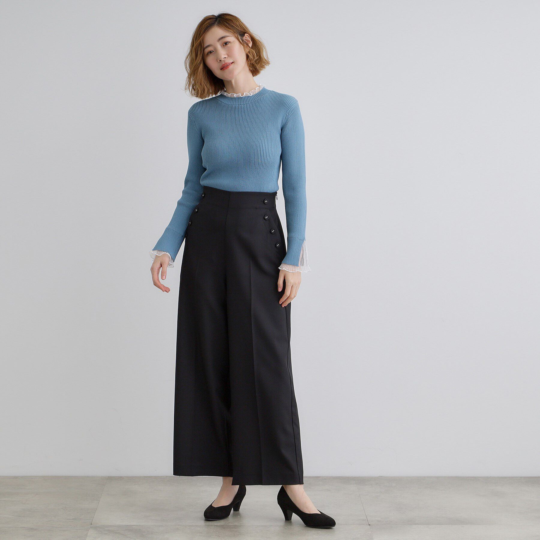 grove「チュールプリーツレイヤードプルオーバー」|ニット・セーター|