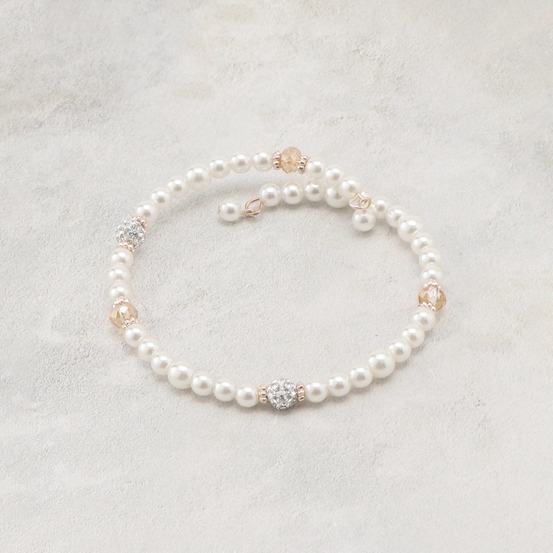 grove「パール調ビジューワイヤーブレス」|ブレスレット・バングル|ライトベージュ(05