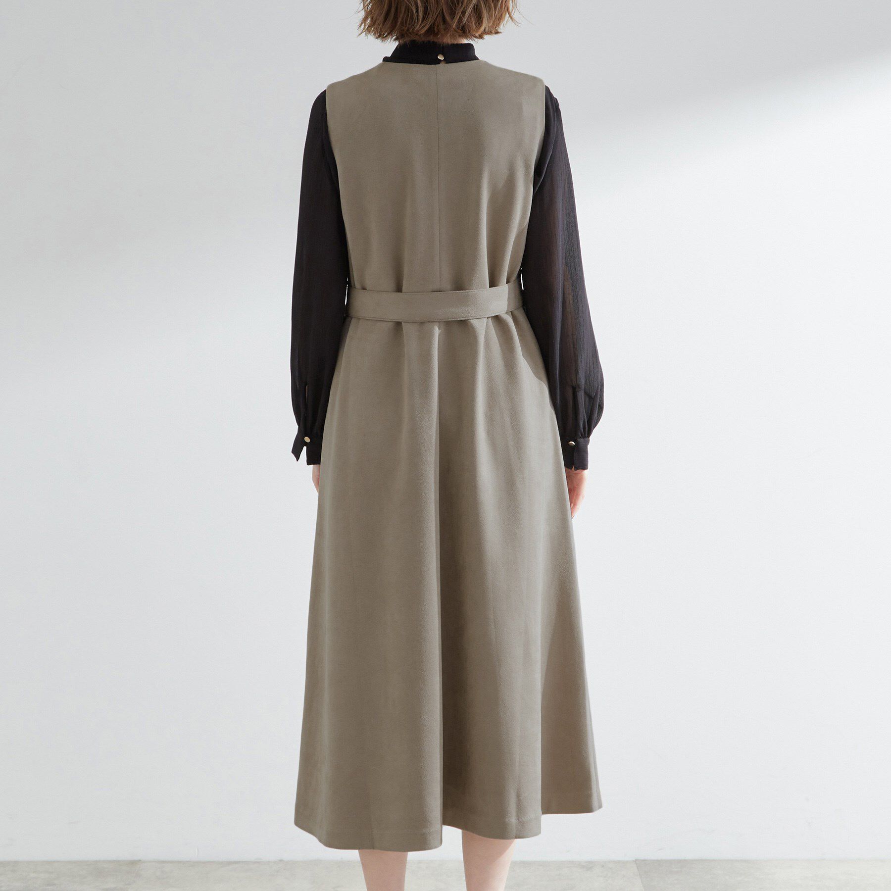 grove「【2WAY】スウェード調ジレワンピース」|ワンピース|