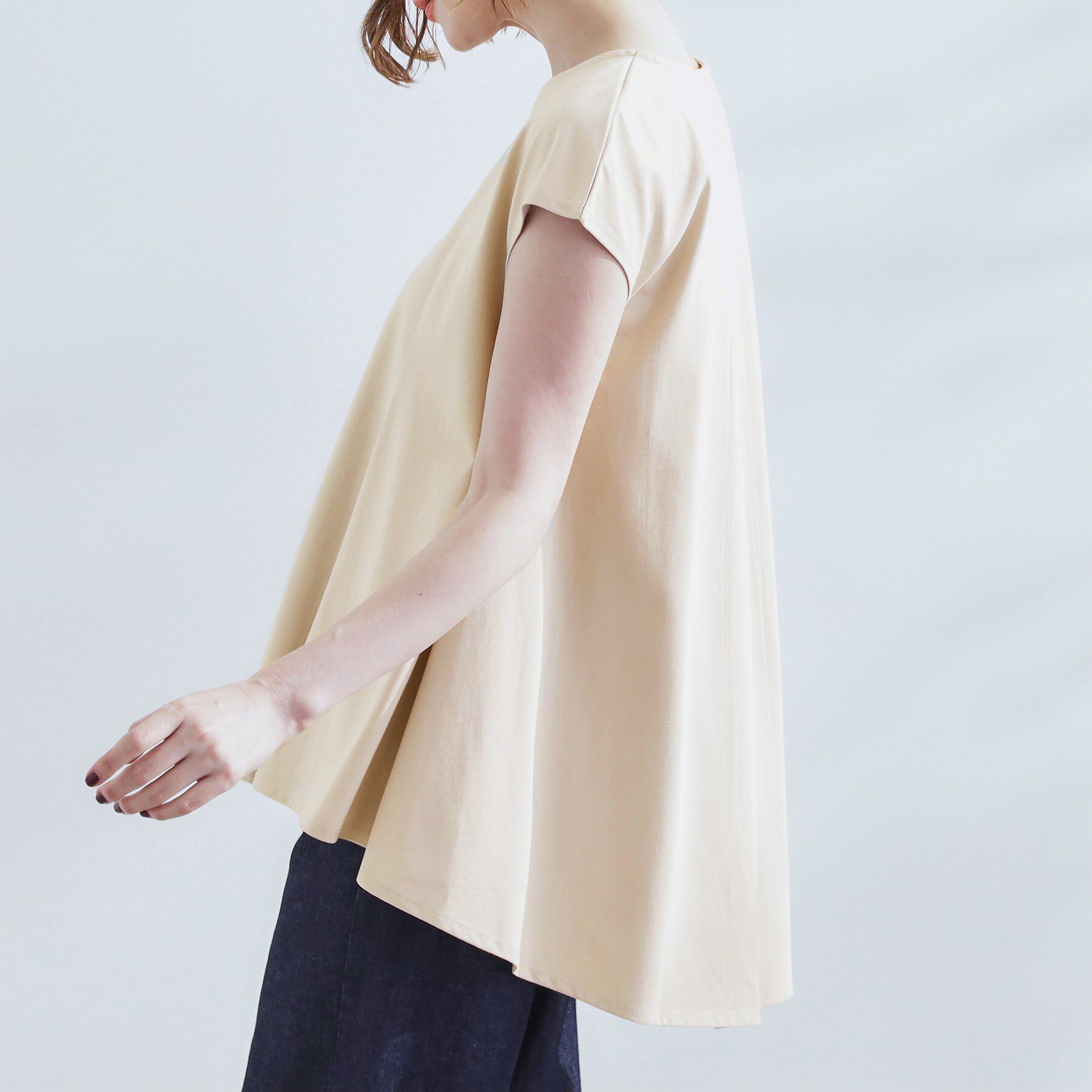 grove「すっきり見え　ペプラムフレンチスリーブカットソー」|Tシャツ・カットソー|