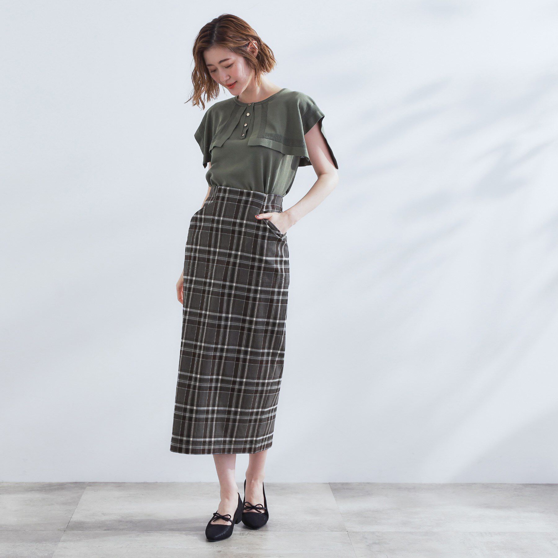 grove「360&deg;伸びて楽なはき心地　すっきり見えタイトスカート」|スカート|