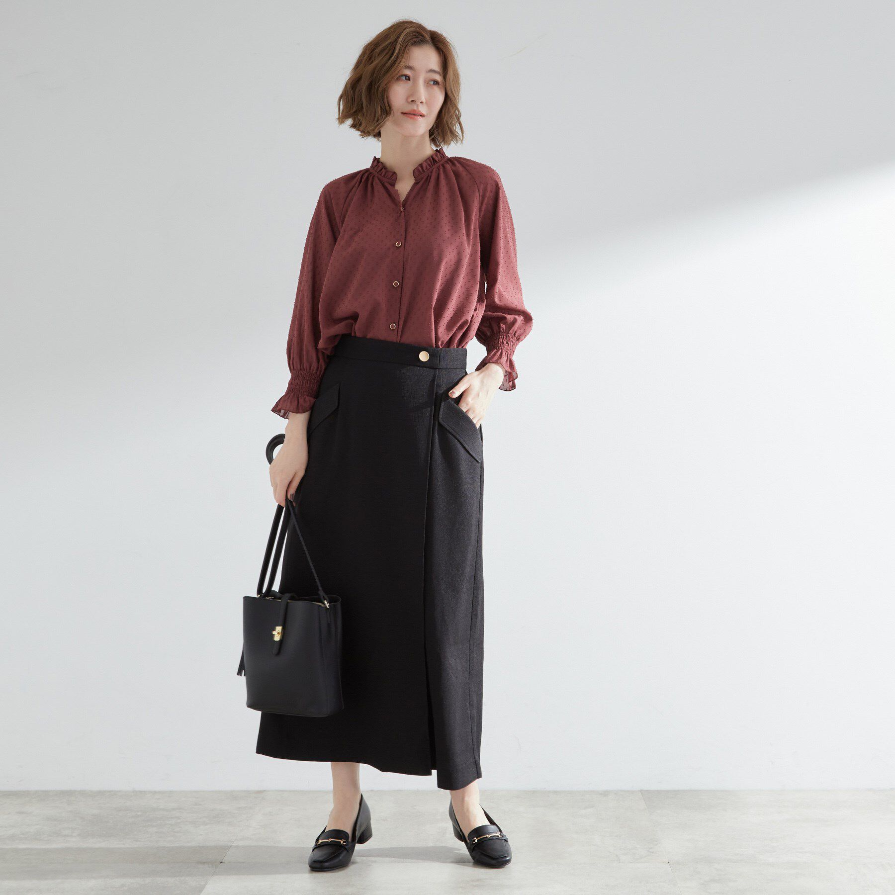 grove「秋先取り　フラップポケットラップスカート」|スカート|