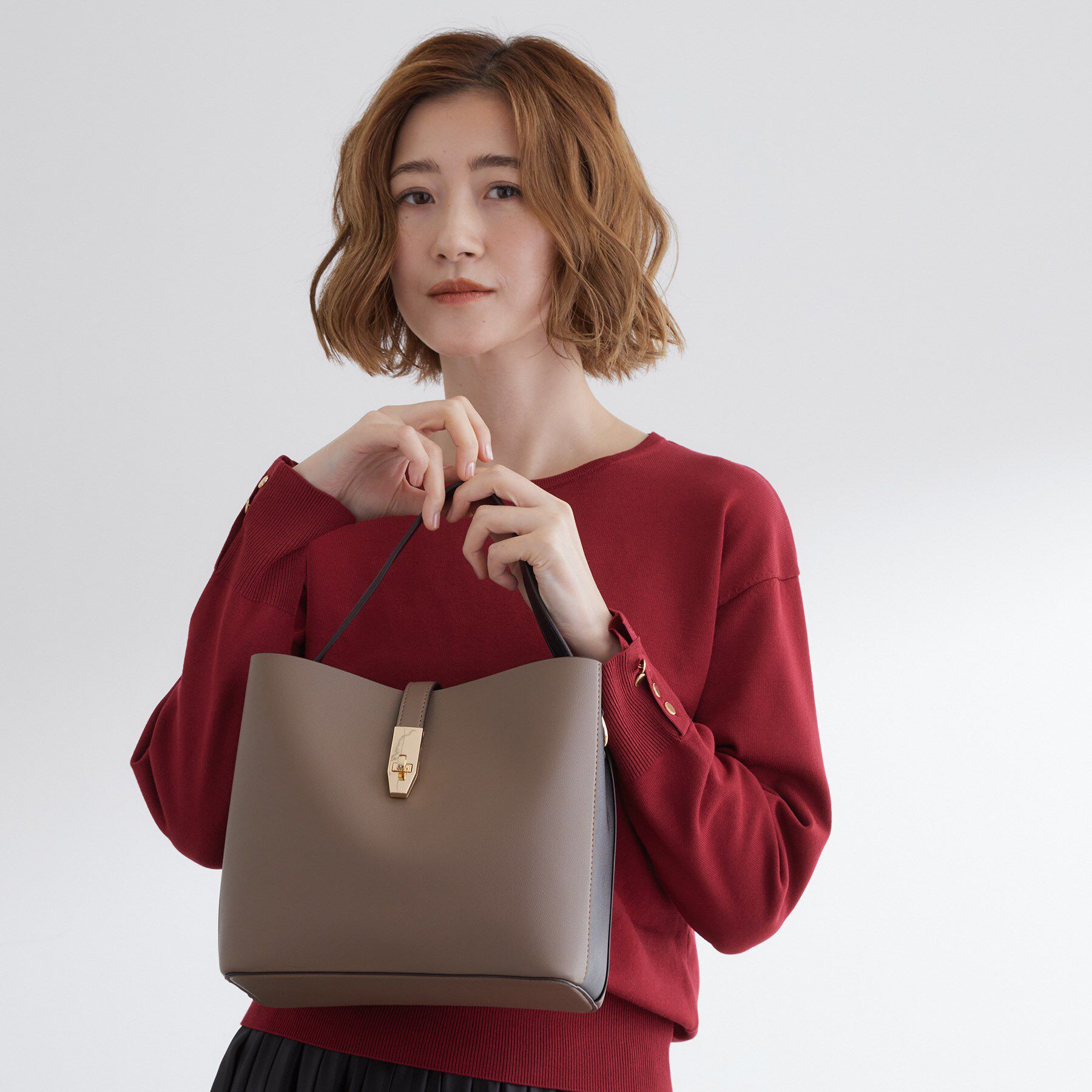 grove「【人間工学】メタルベルトダブルショルダーバッグ」|ショルダー・メッセンジャー|チャコールグレー(5