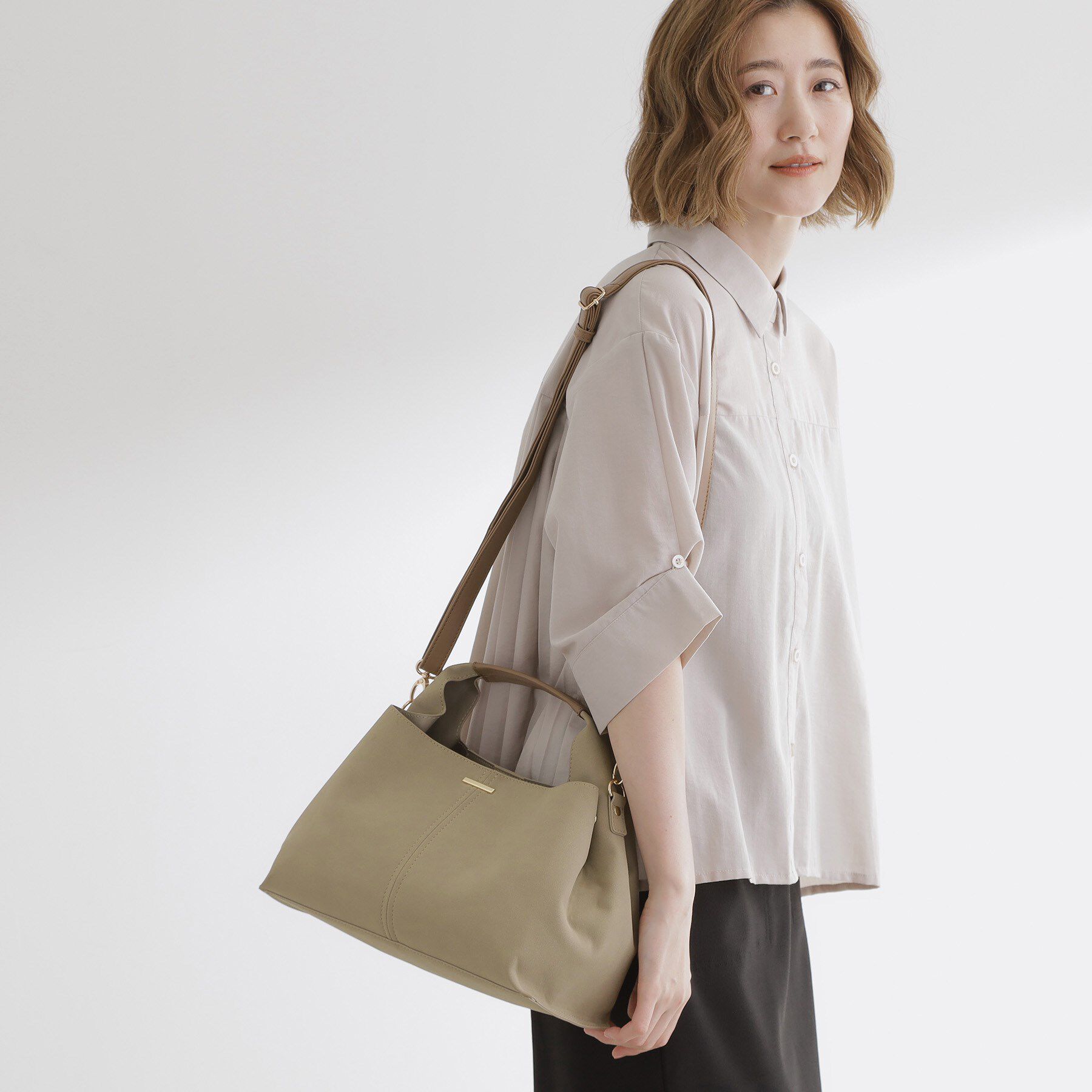 grove「タックハンドル2WAYトート」|トートバッグ|