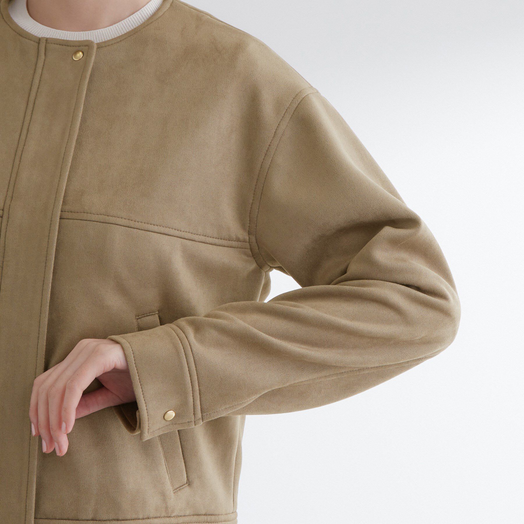 grove「日常を華やかにするスエード調ブルゾン」|ブルゾン・スタジャン|