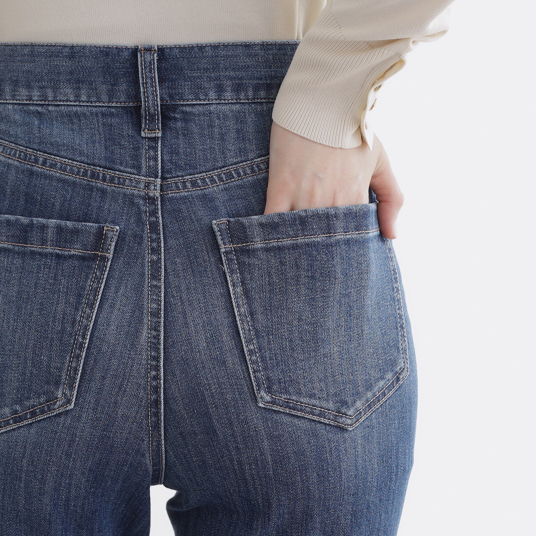 grove「【美シルエット/選べる着丈】大人のためのソフトフレアーデニム」|デニム|