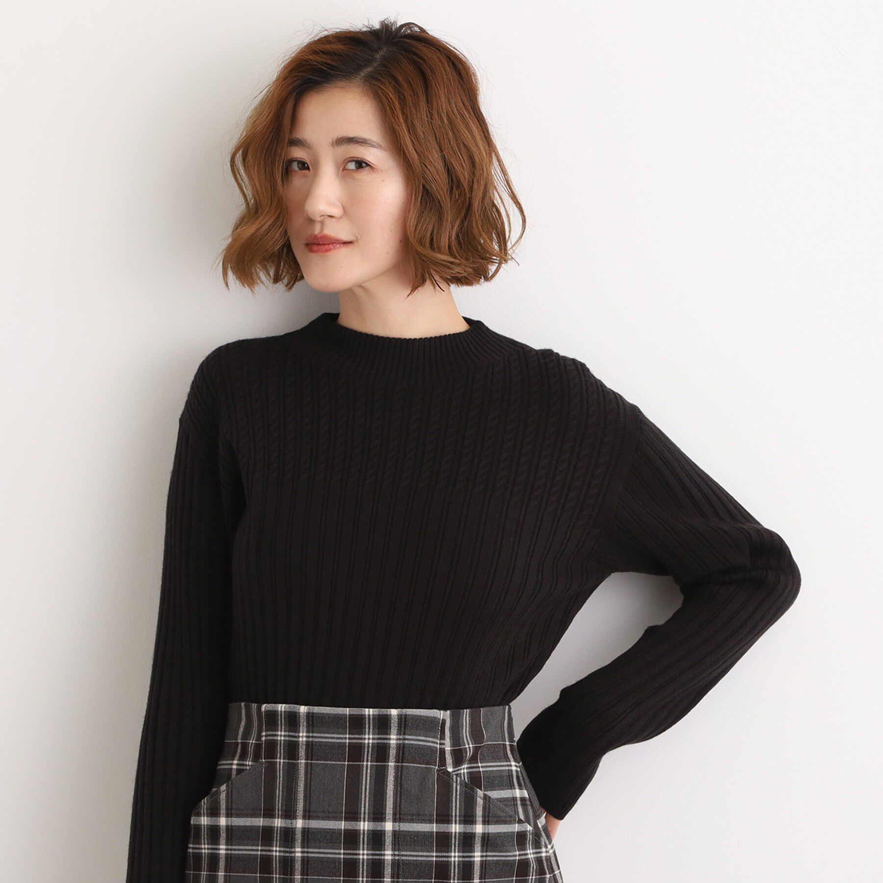 grove「【毛玉軽減／洗える】ミニケーブルニット」|ニット・セーター|