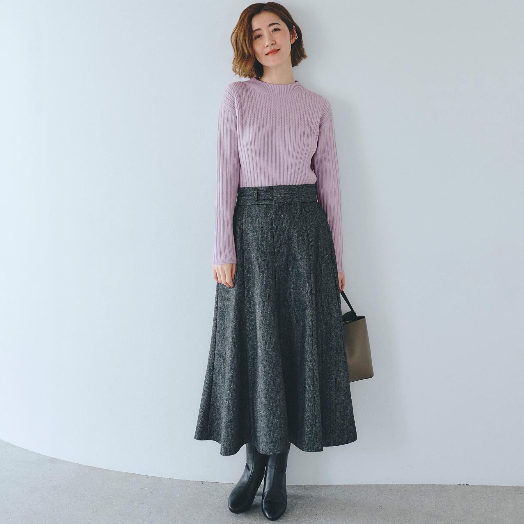 grove「【毛玉軽減／洗える】ミニケーブルニット」|ニット・セーター|