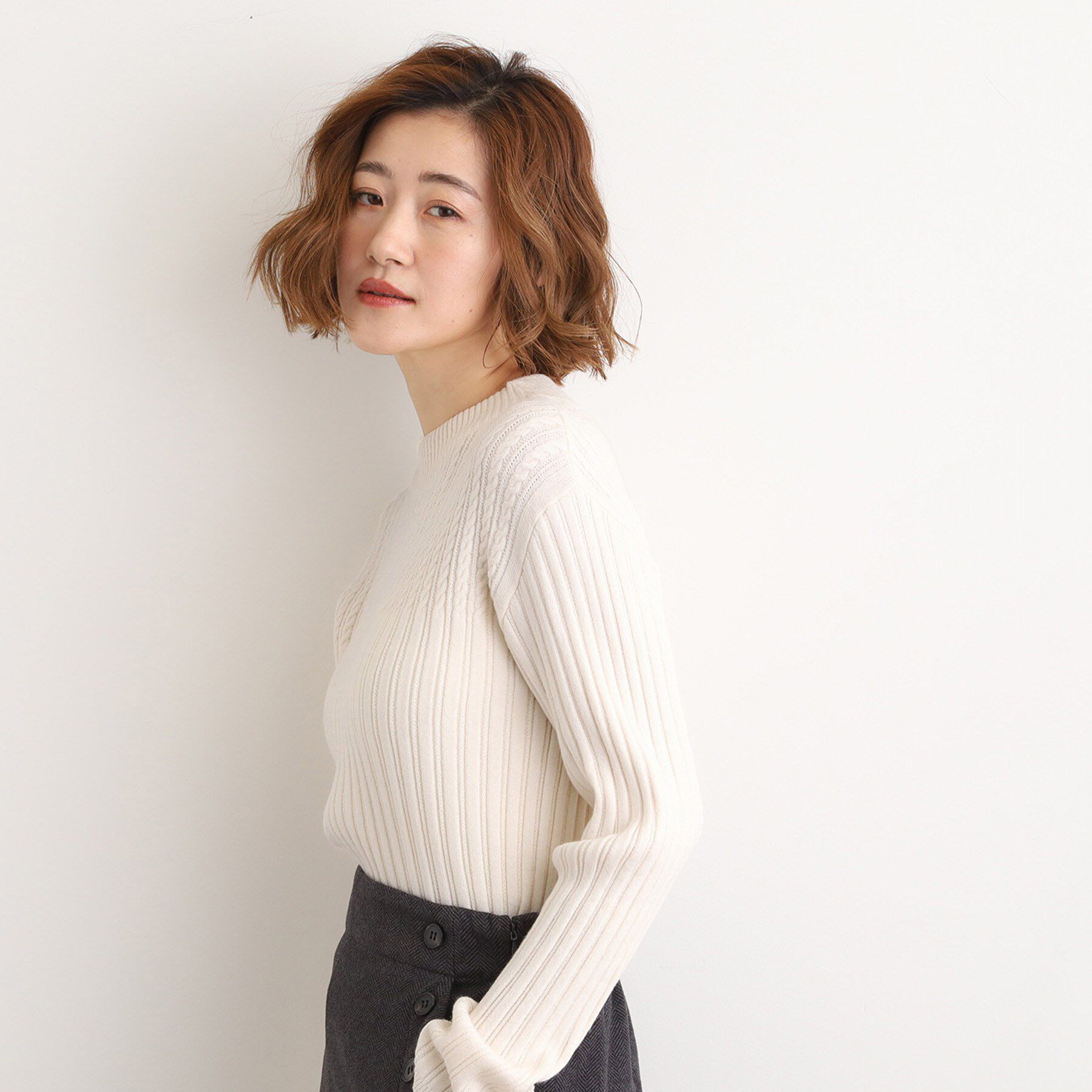 grove「【毛玉軽減／洗える】ミニケーブルニット」|ニット・セーター|