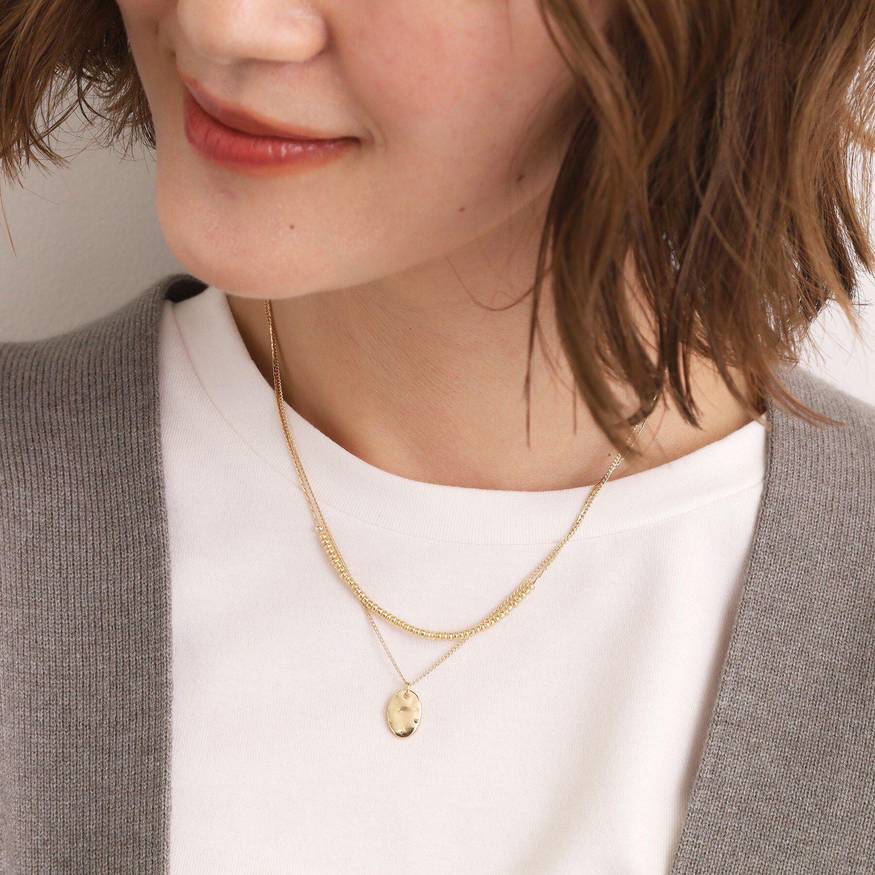 grove「メタルプレート2連ネックレス」|ネックレス|