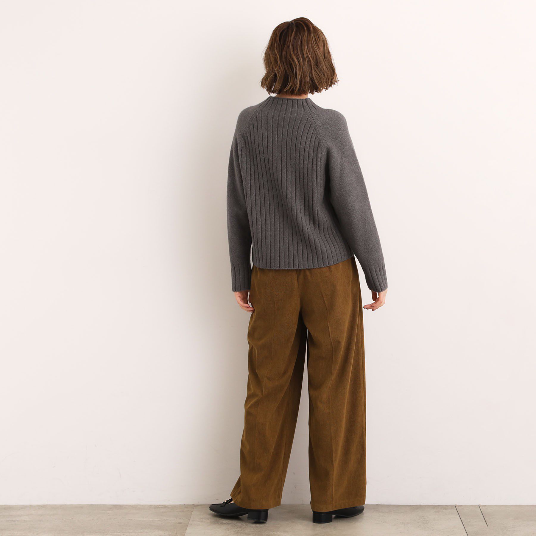 grove「【洗える】バックリブ切替ニット」|ニット・セーター|