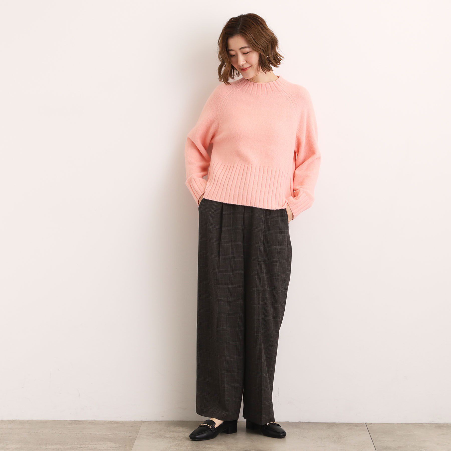 grove「【洗える】バックリブ切替ニット」|ニット・セーター|