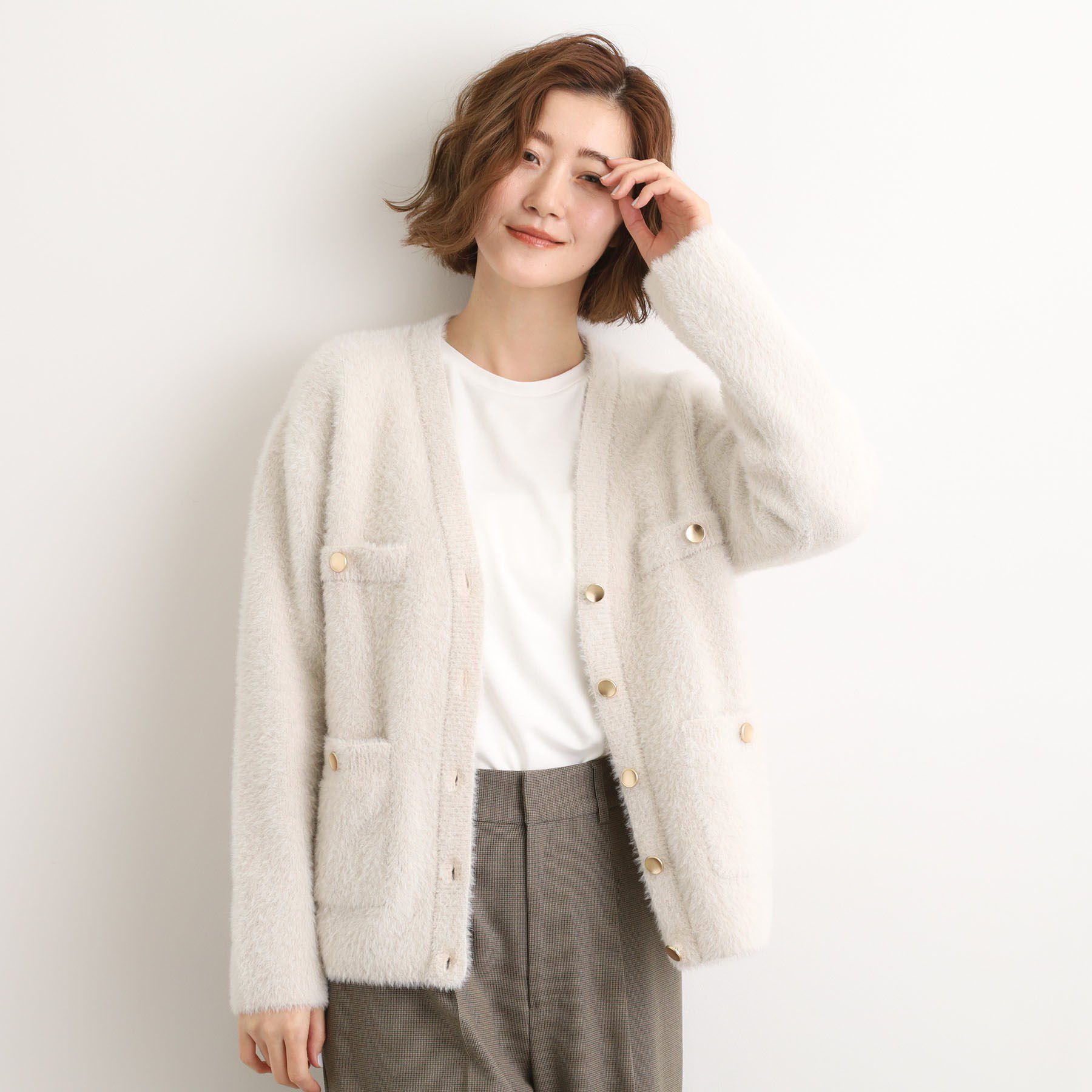 grove「軽やかフェザーで魅せる、クラシカルな主役カーディガン」|カーディガン|