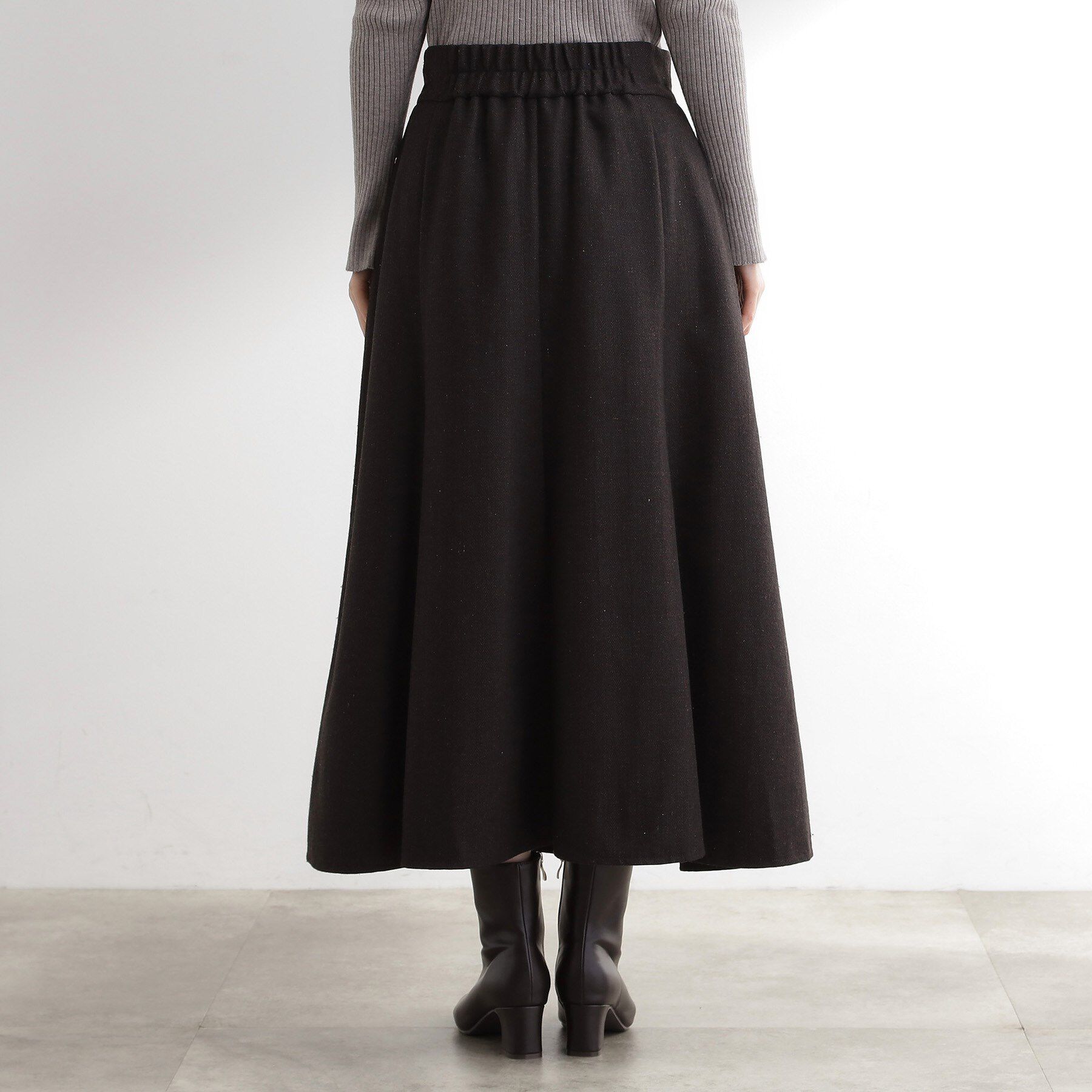 grove「へリンボンツイードフレアマキシスカート」|スカート|
