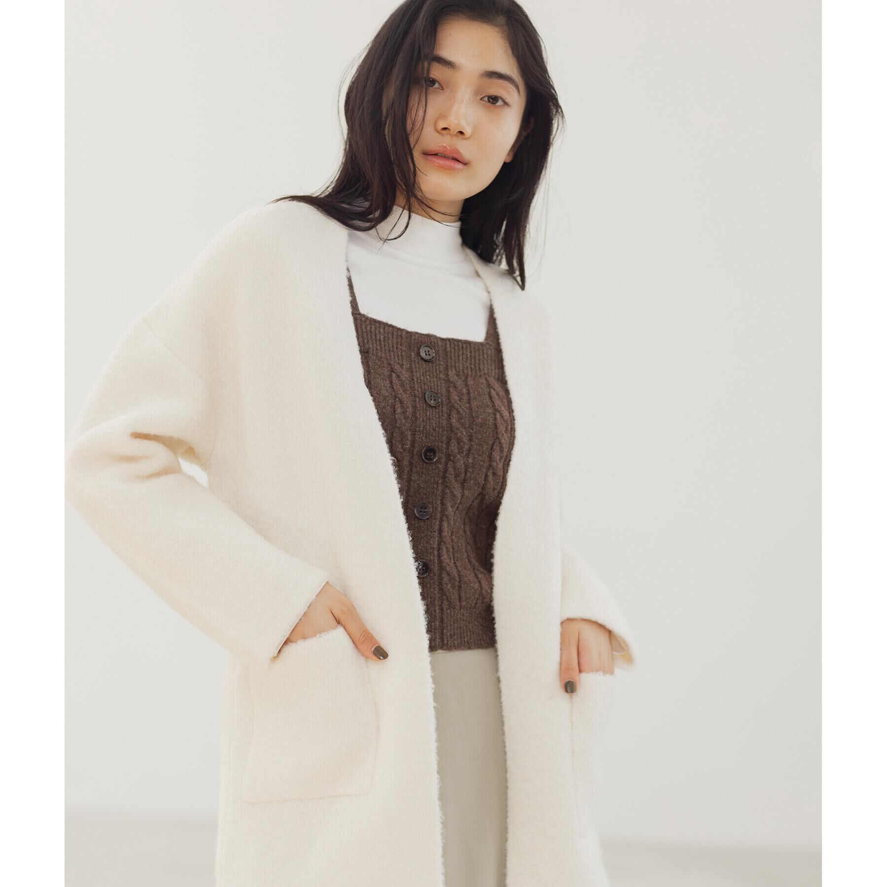grove「軽やかに着流す　ブークレニットコーディガン」|カーディガン|