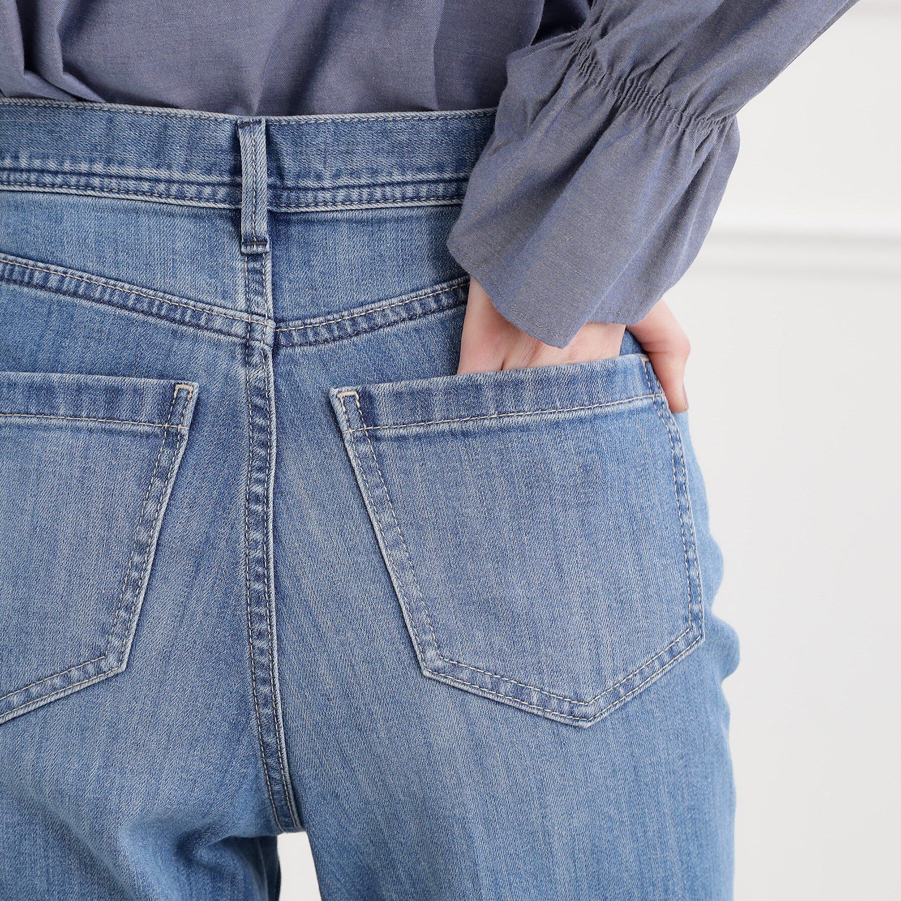 grove「【選べる着丈】美シルエットデニムソフトフレアーパンツ」|デニム|