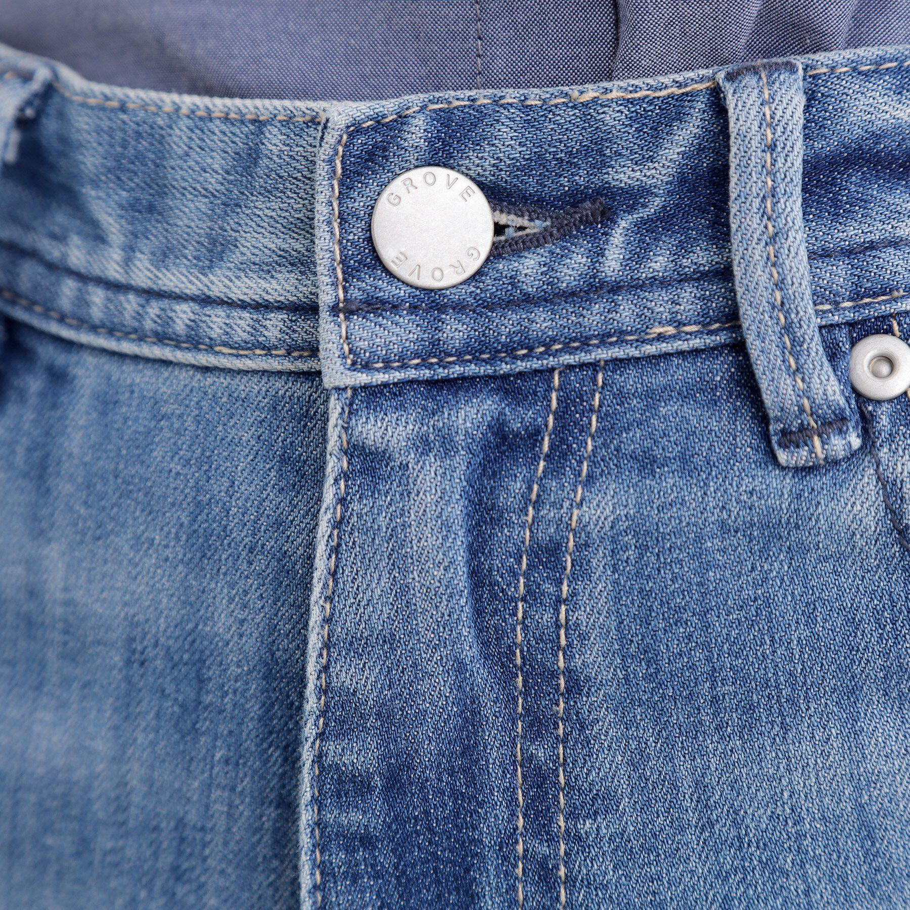 grove「【選べる着丈】美シルエットデニムソフトフレアーパンツ」|デニム|