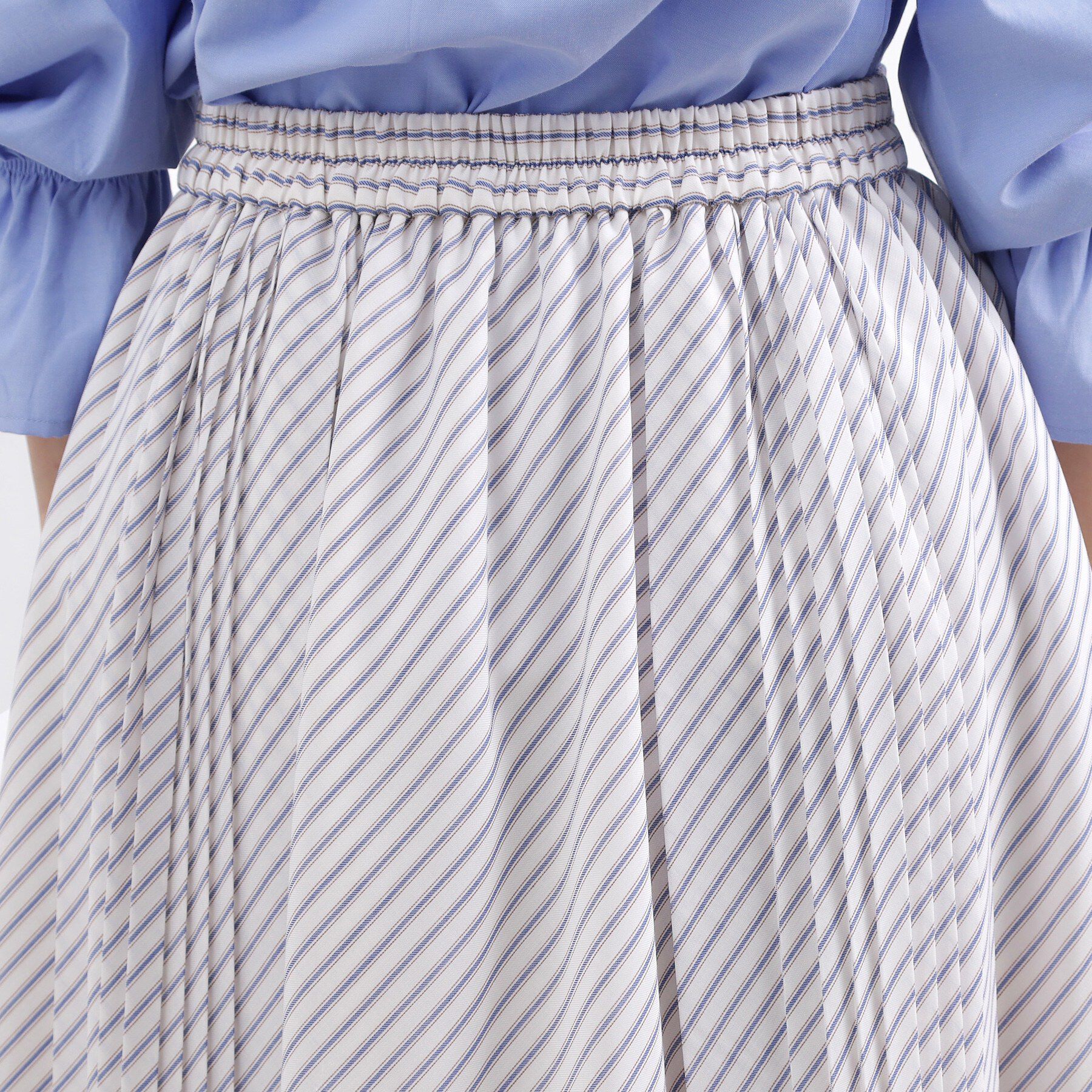 grove「動くたびに表情が生まれる　軽やかストライププリーツスカート」|スカート|