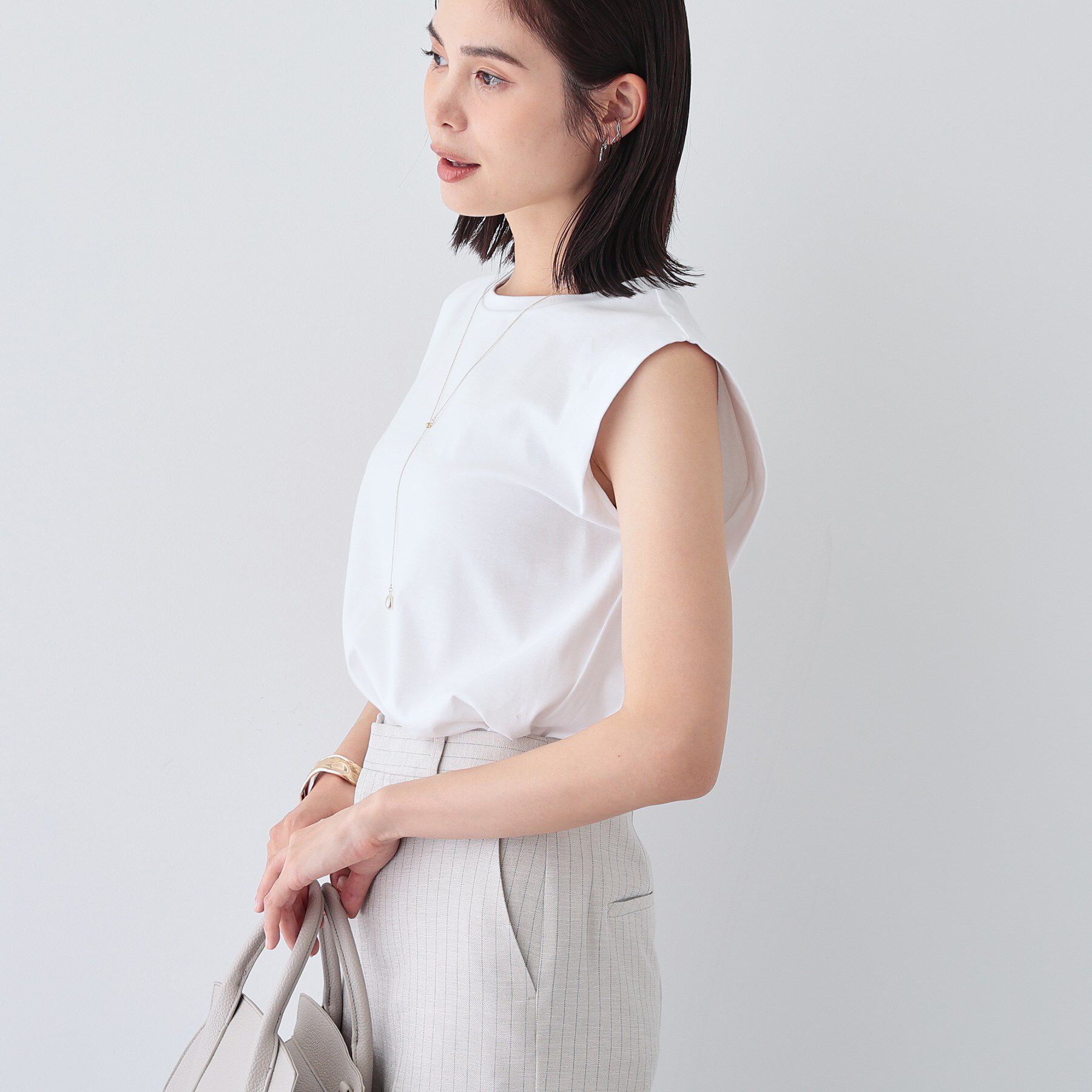 INDIVI「【洗える】きれいめノースリーブトップス」|Tシャツ・カットソー|