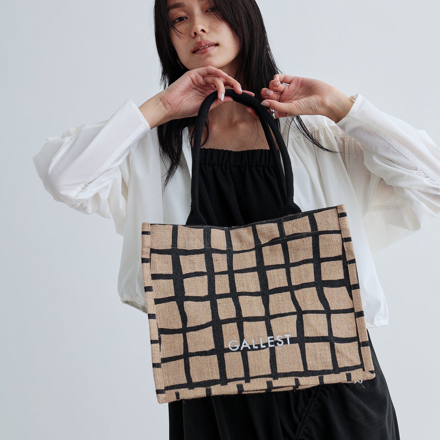 GALLEST「【A4サイズ収納・マチたっぷり】ジュートトートバッグ/エコバッグ」|トートバッグ|