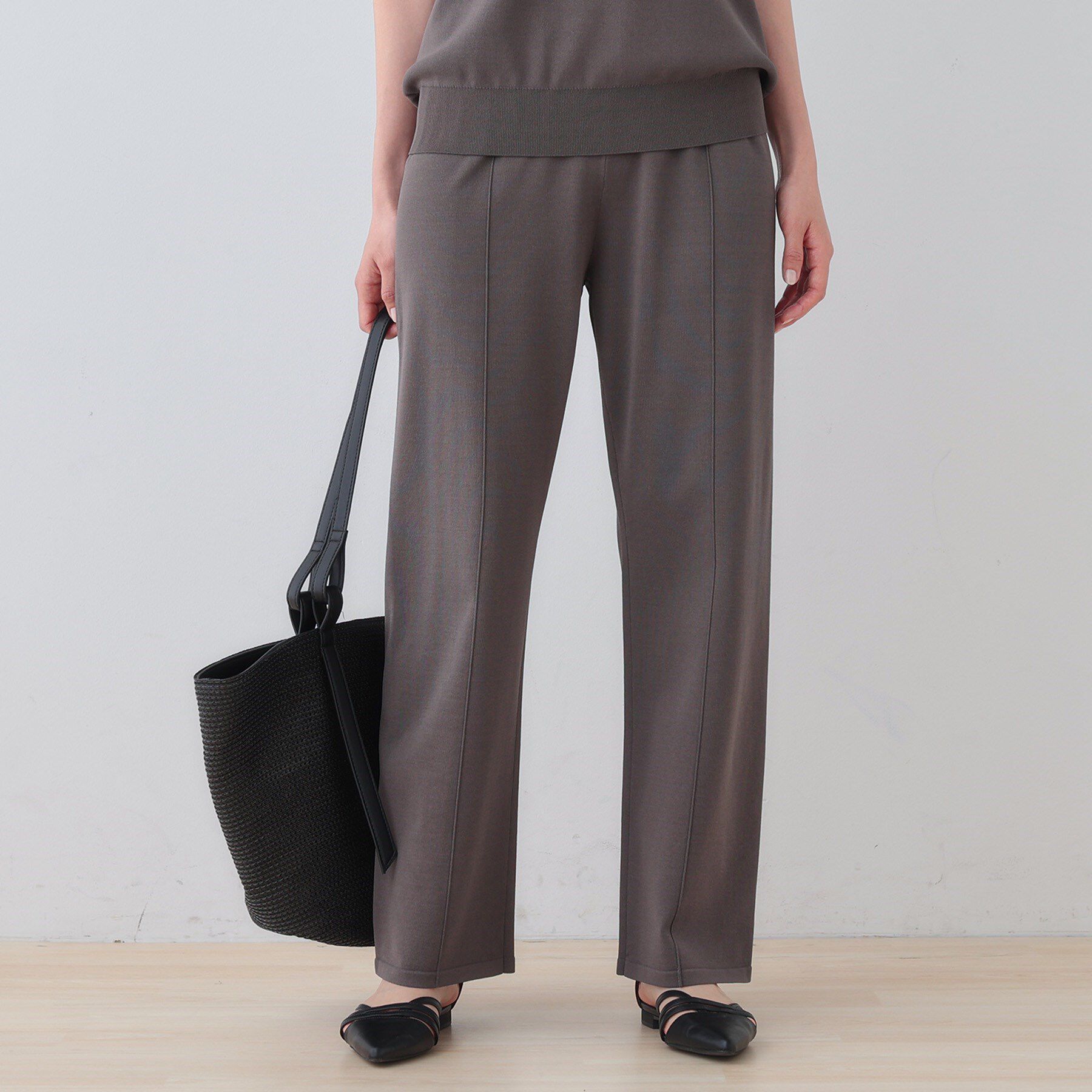 INDIVI「【洗える／SETUP可能／ウエストゴム】イージーニットパンツ」|その他|