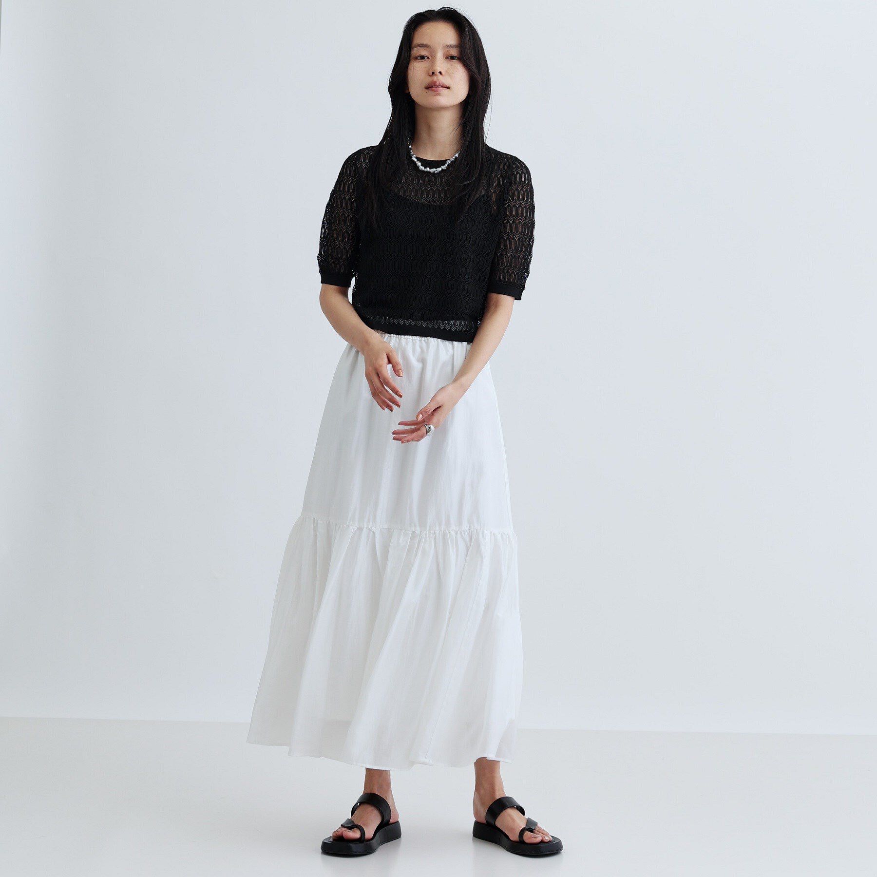 GALLEST「ハーフスリーブシアーニット」|ニット・セーター|