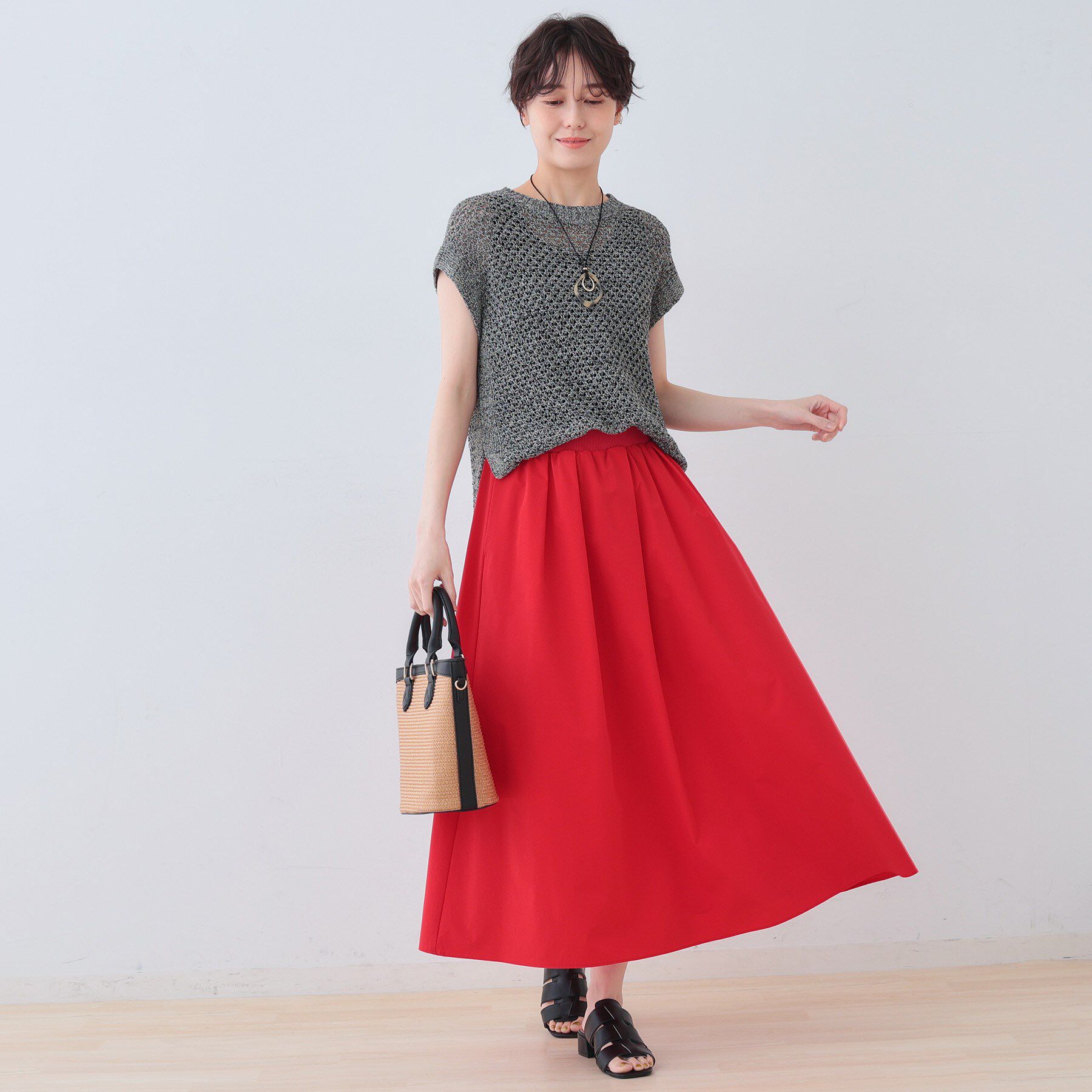 INDIVI「【通気性◎撥水／UVケア／SETUP可能】アクティブスカート」|スカート|