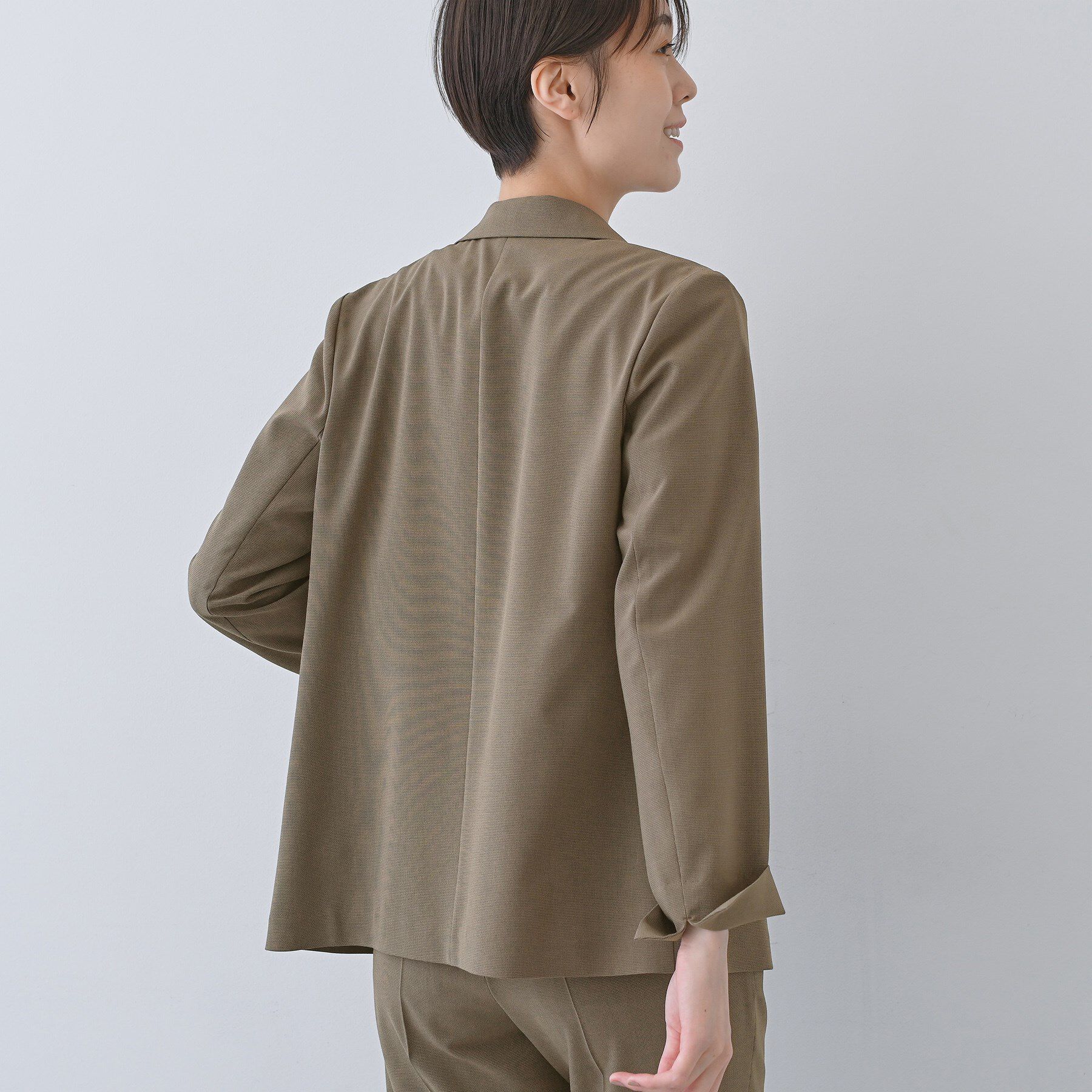 INDIVI「【洗える／夏スーツ】ミニ千鳥柄テーラードカラージャケット」|テーラードジャケット|