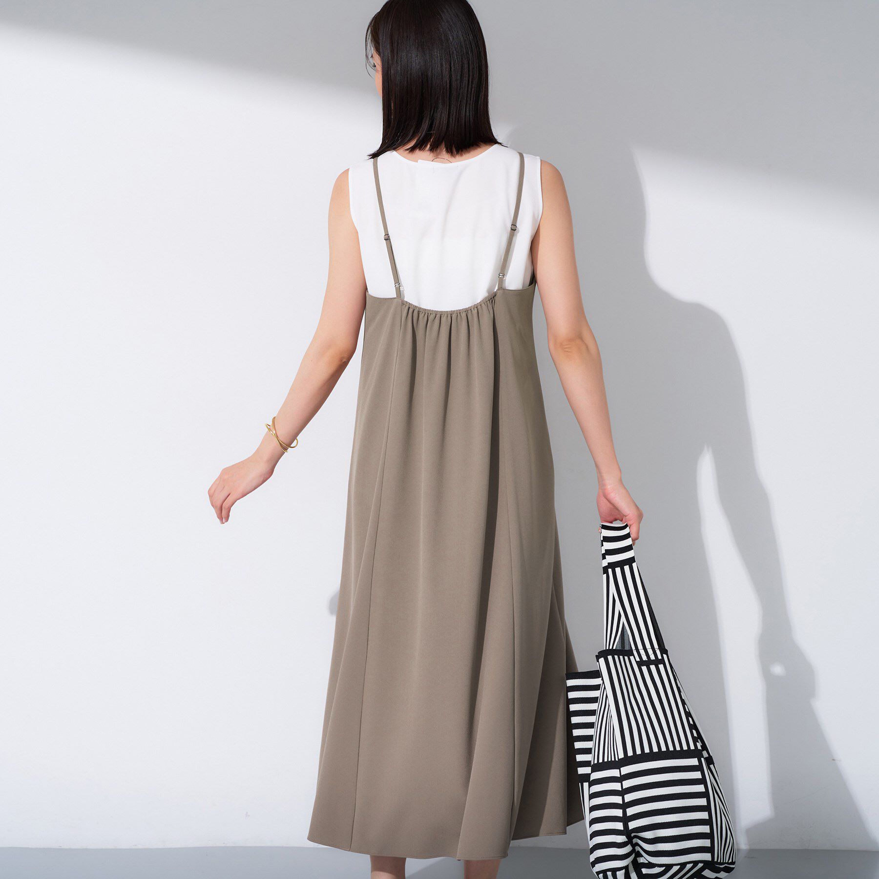 INDIVI「【UVケア】エアリージョーゼット キャミワンピース」|ワンピース|